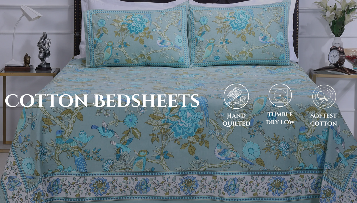 Buy Hand Block Printed Pure Cotton Bedsheets Online