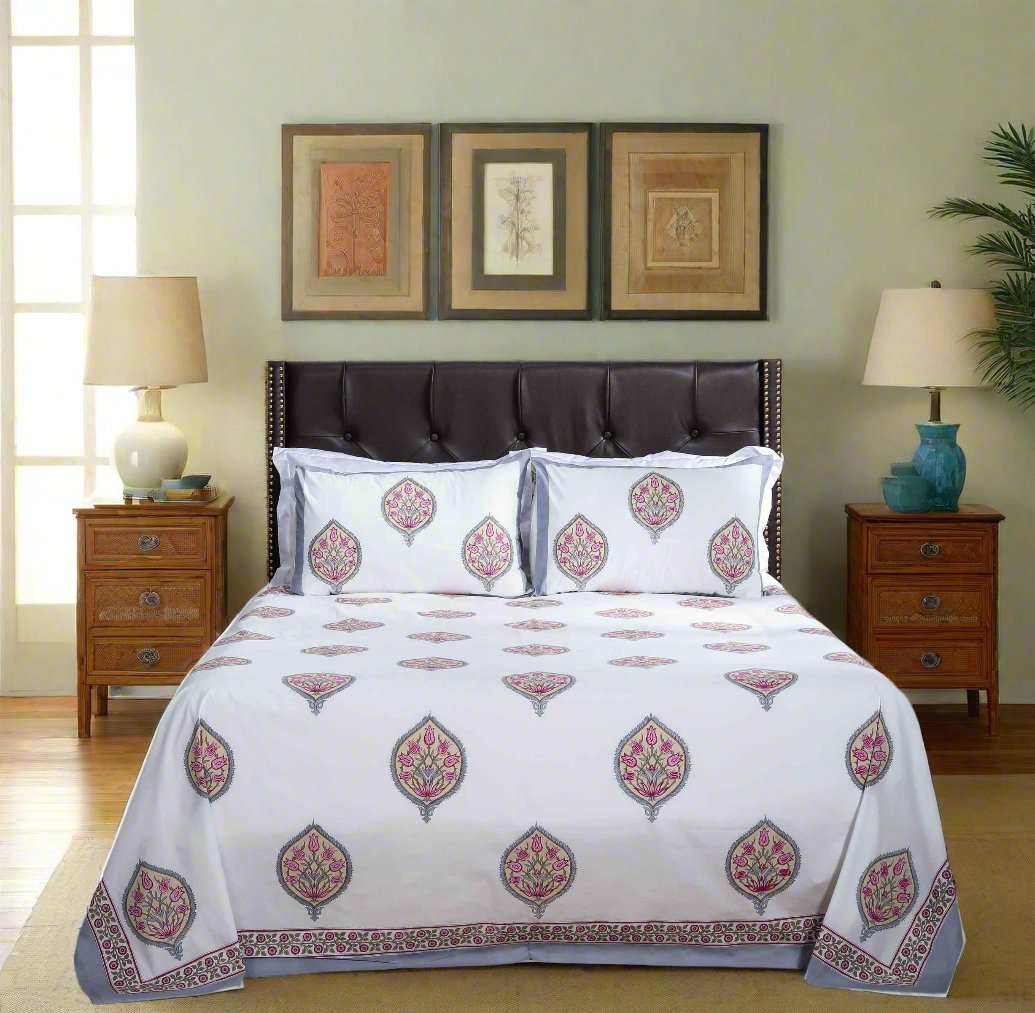 Ikkat Bahar Cotton Percale Bedsheet