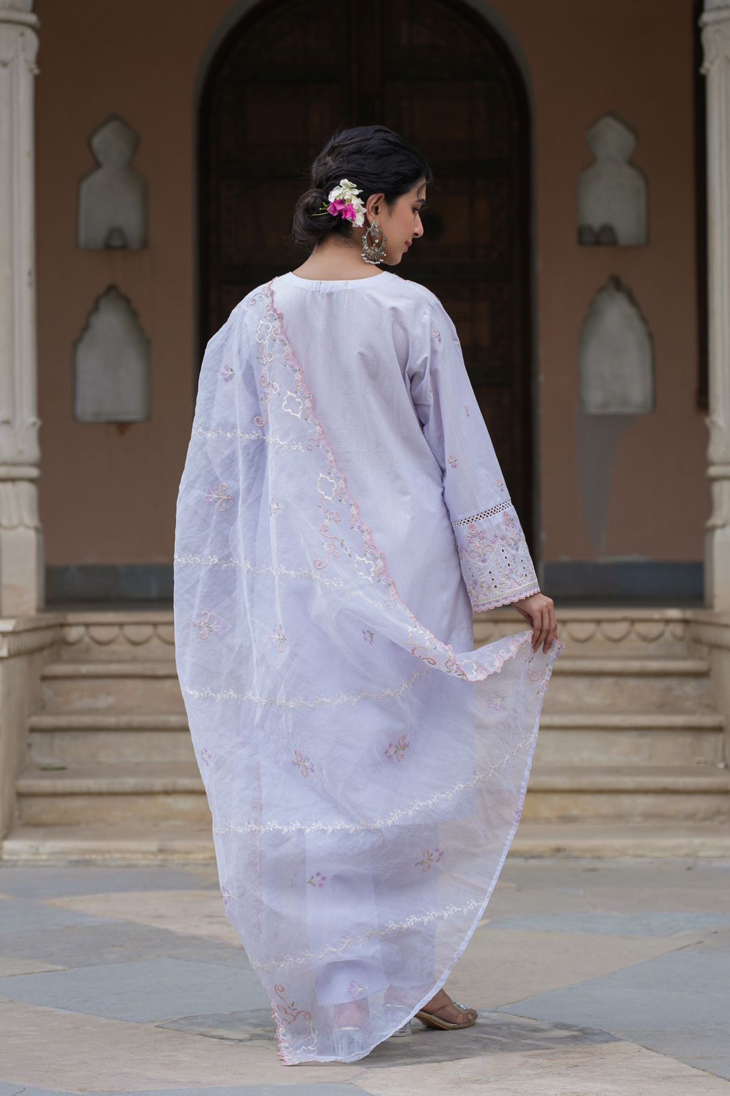 Arambh Riza Lilac Cotton Kurta Set with Dupatta