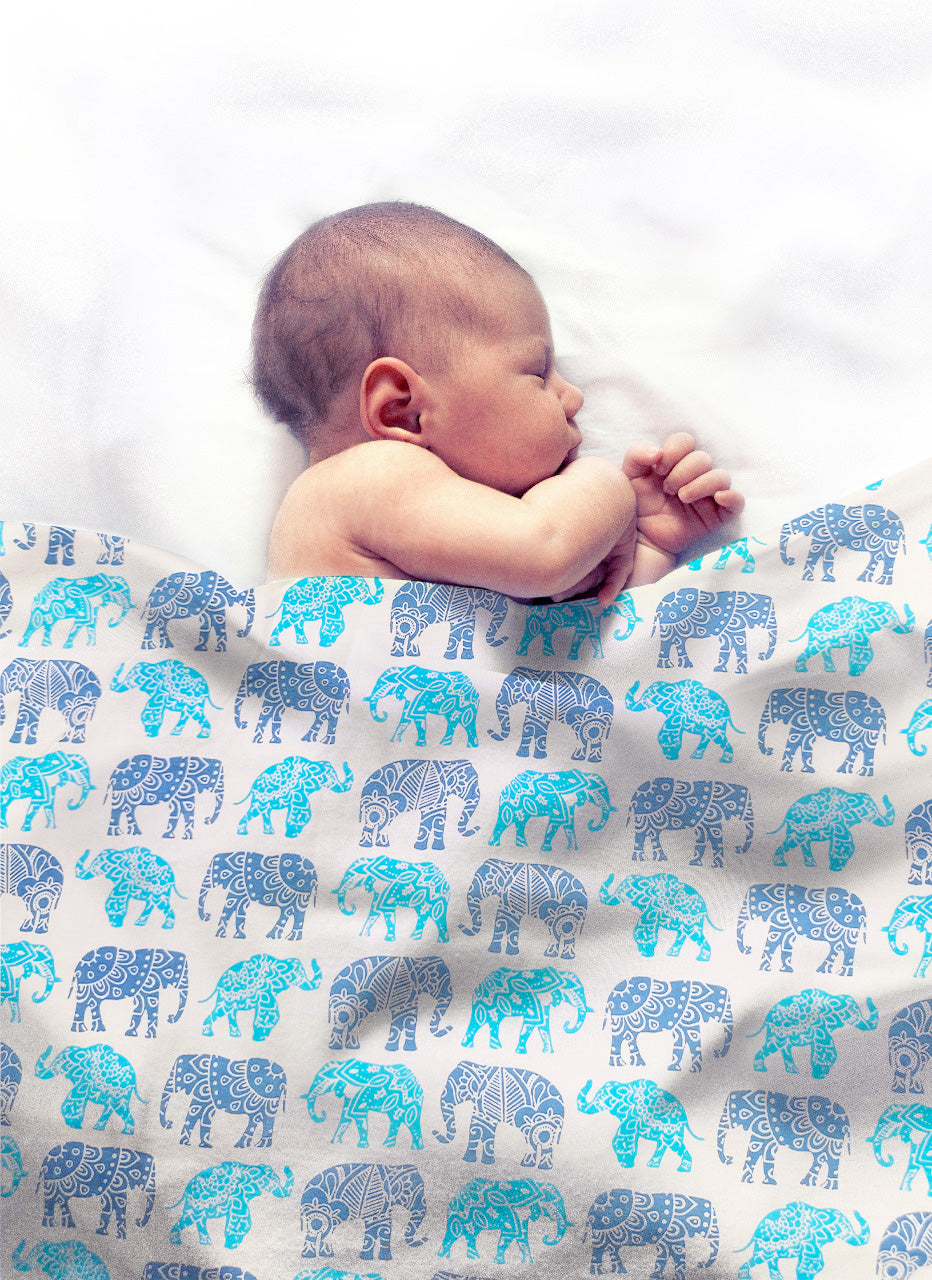 Baby Elephant Blue Infant Dohar