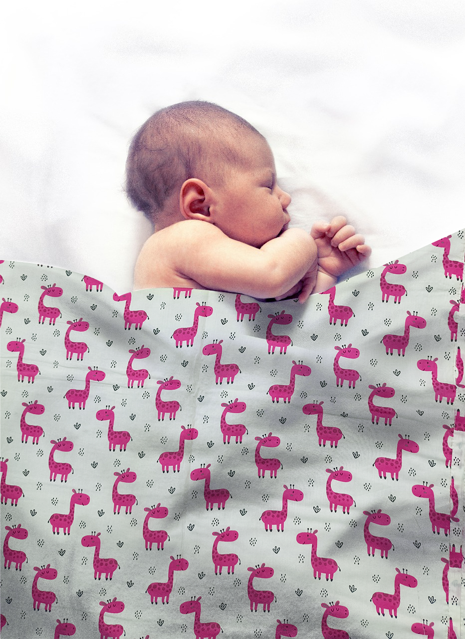 Baby Giraffe Pink Infant Dohar