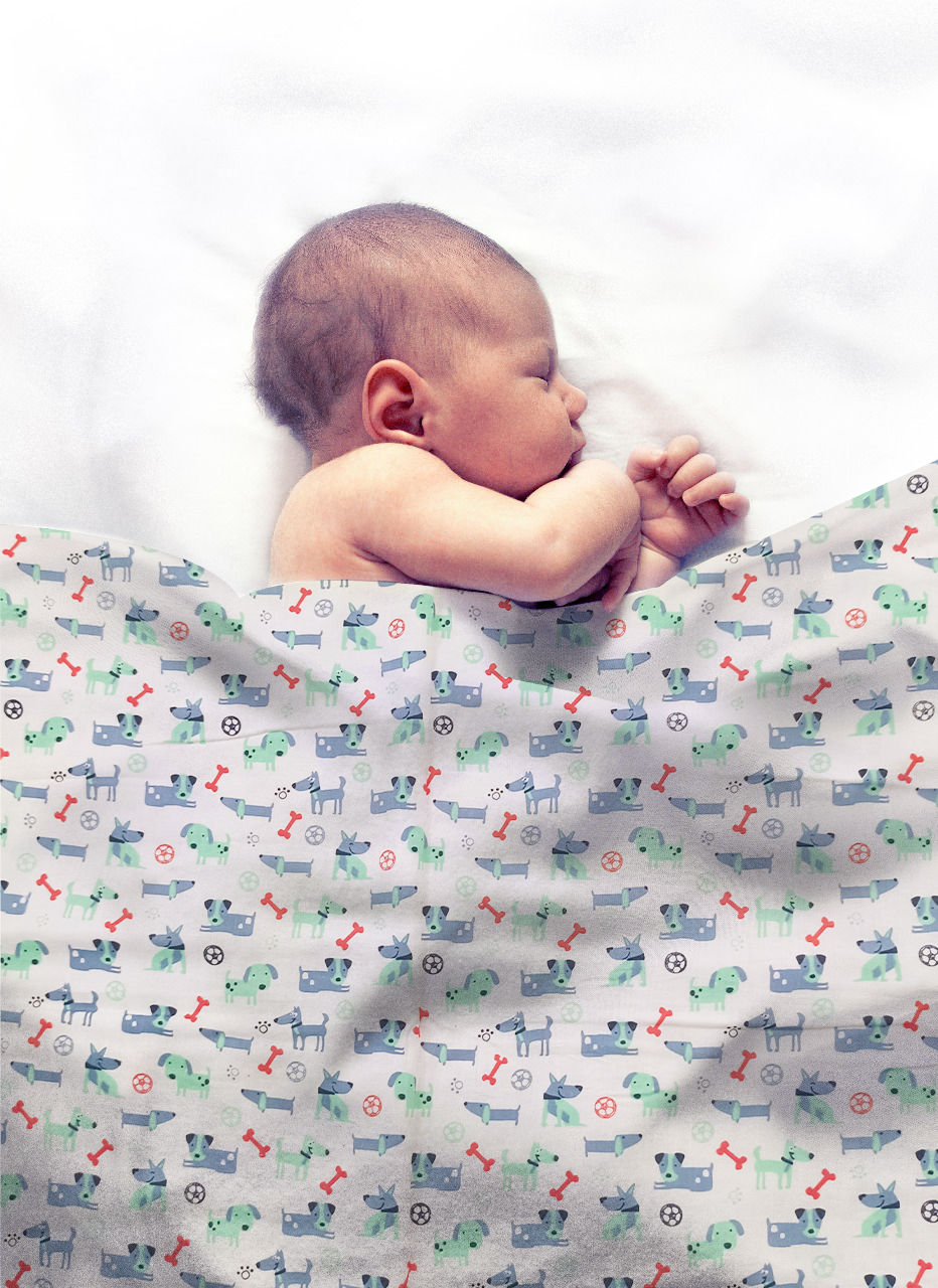 Baby Puppy Grey Infant Dohar