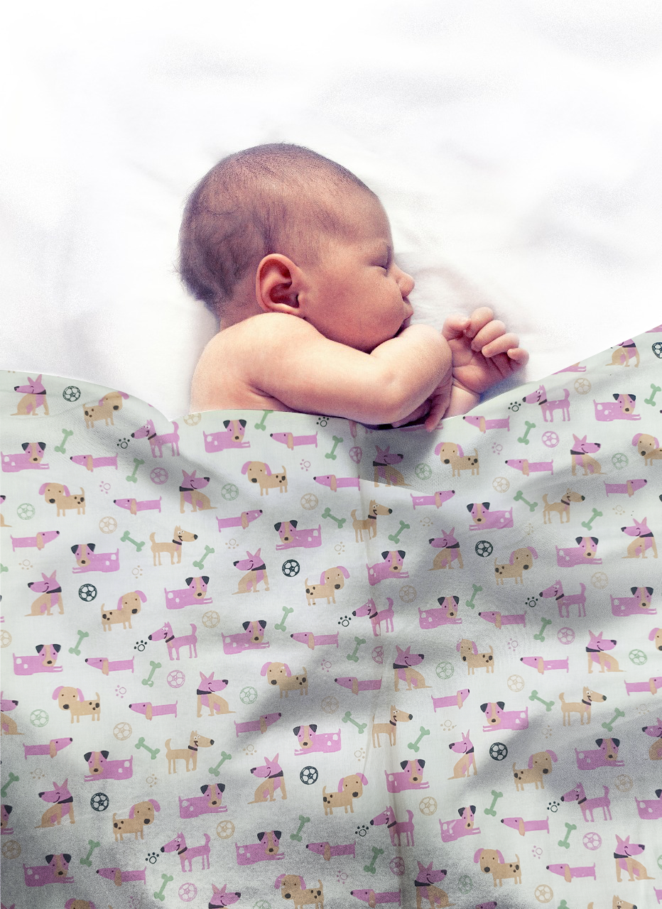 Baby Puppy Purple Infant Dohar