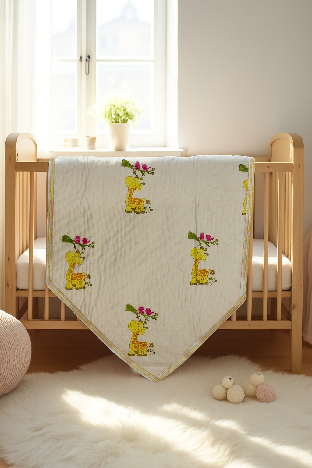 Baby Giraffe Cotton Quilt