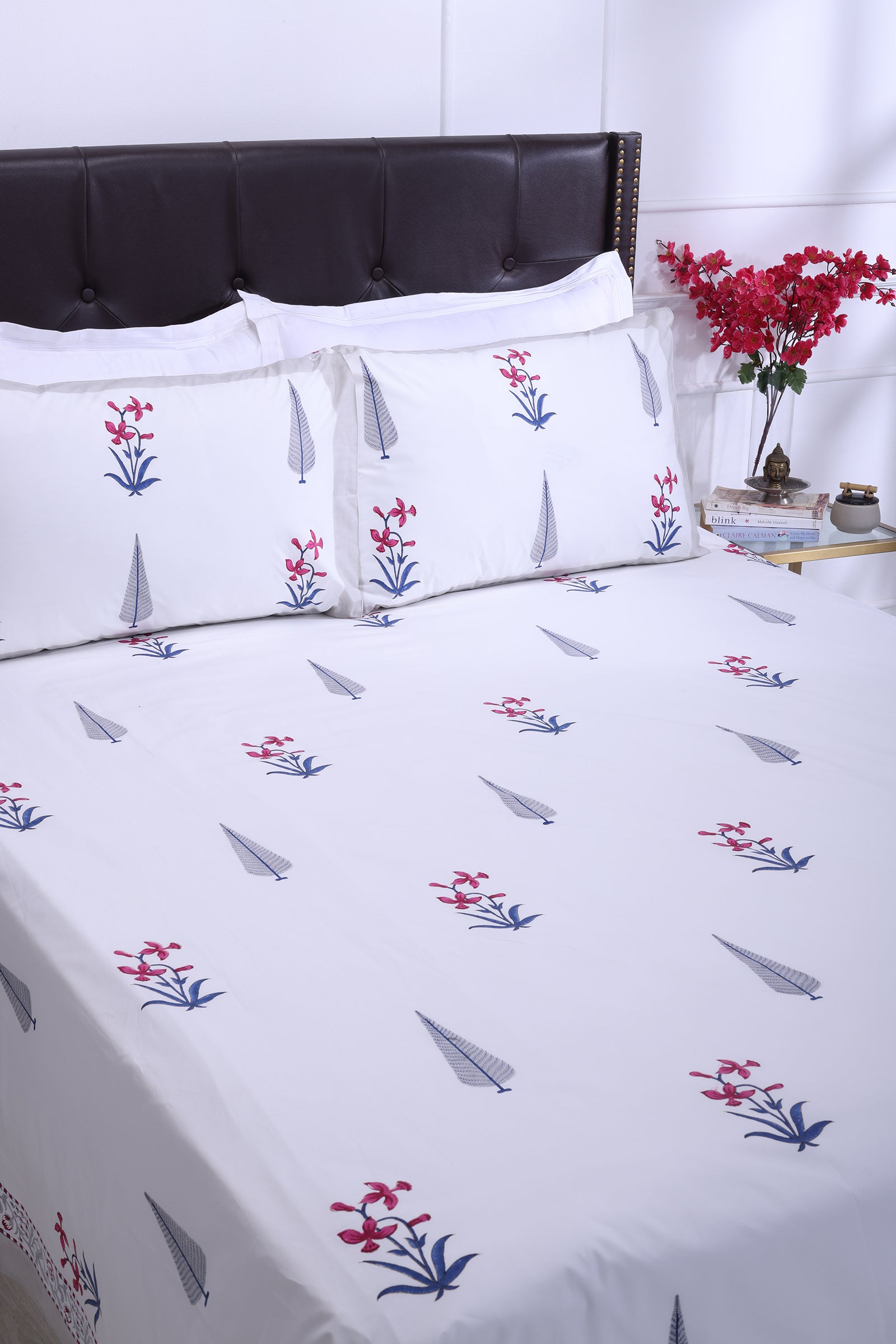 Cypress Fiza Grey Cotton Percale Bedsheet - shahenazindia