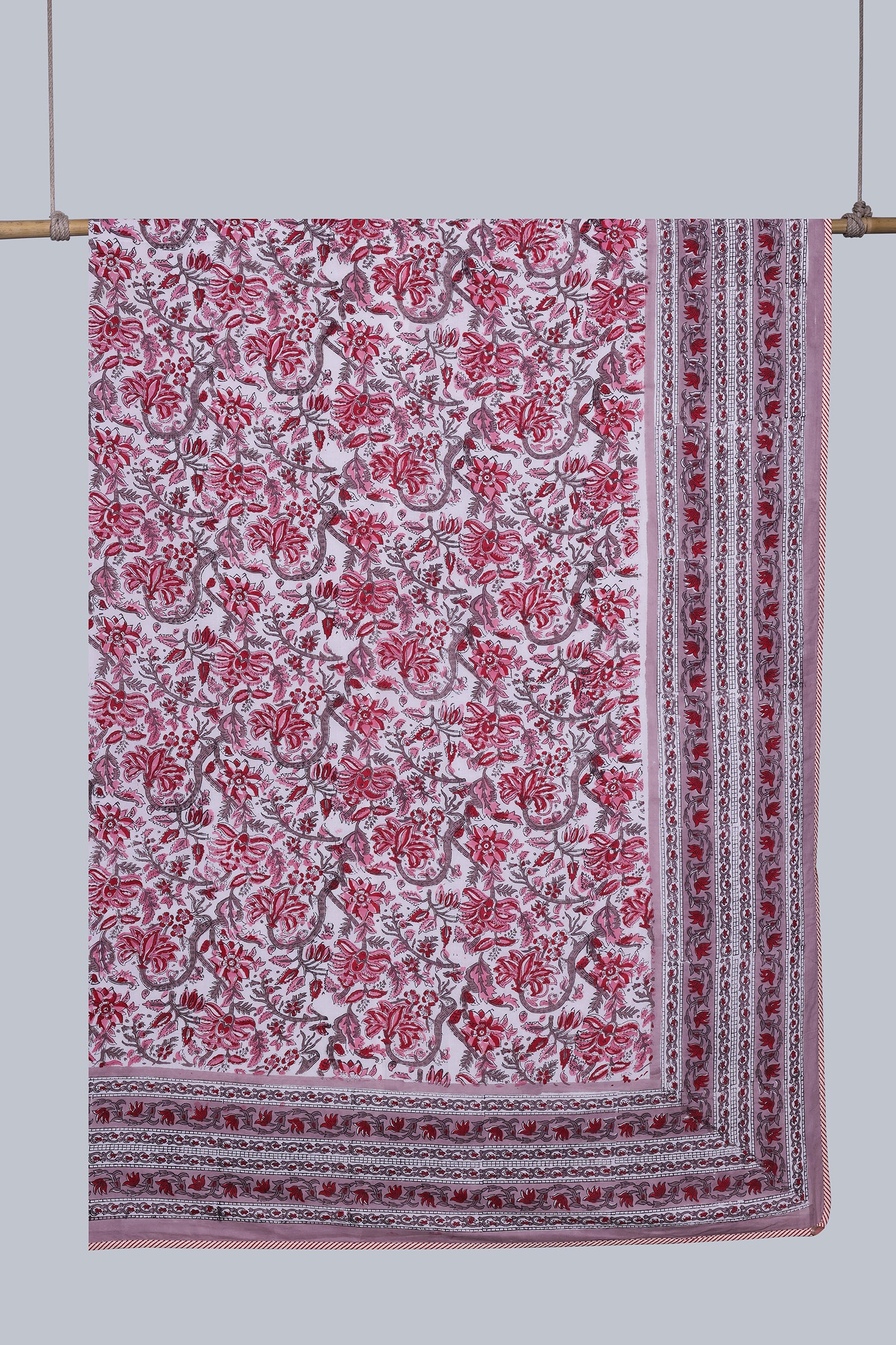 Gayatri Purple Reversible Cotton Muslin Dohar - shahenazindia