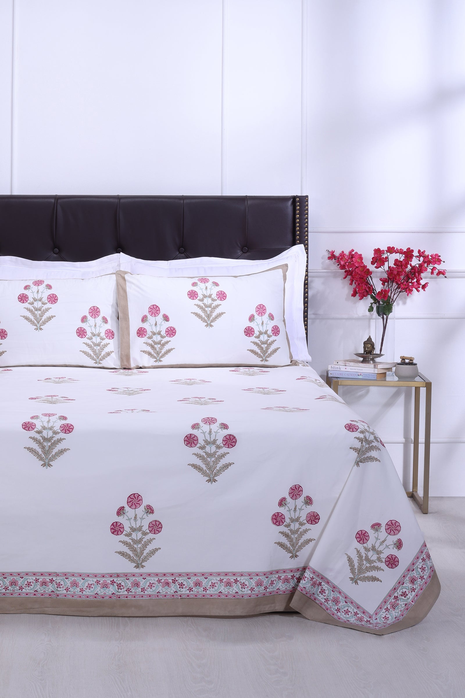 Gul E Aasmeen New Green Cotton Percale Bedsheet - shahenazindia