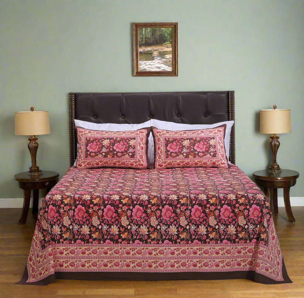 Brown Anemone Flower Bedsheet