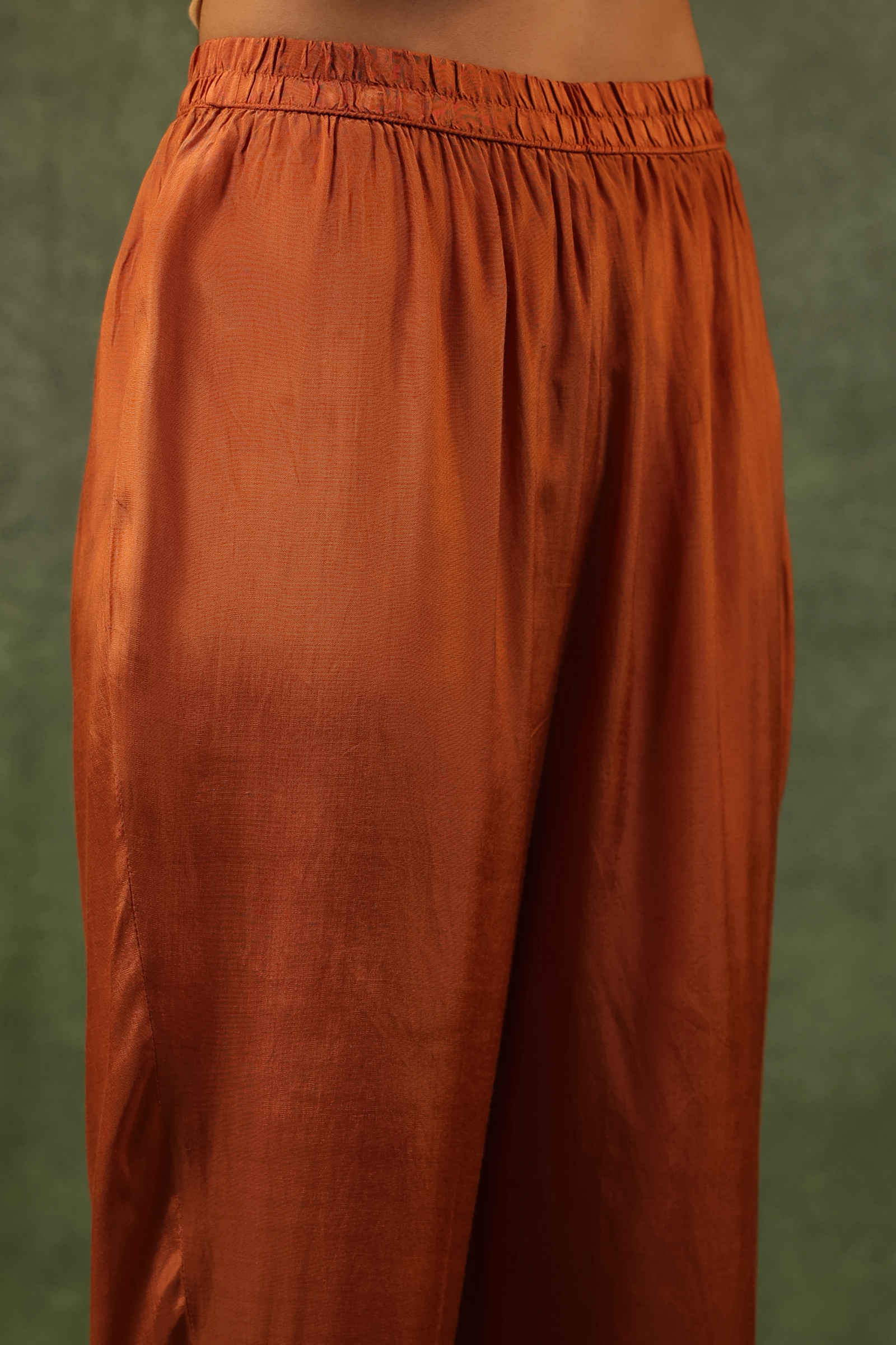 Muneer Jahanara Rust Kurta Set with Pant