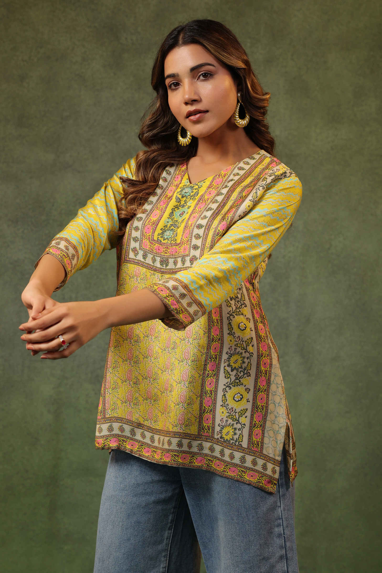 Naqsh-e-Nargis Yellow Top