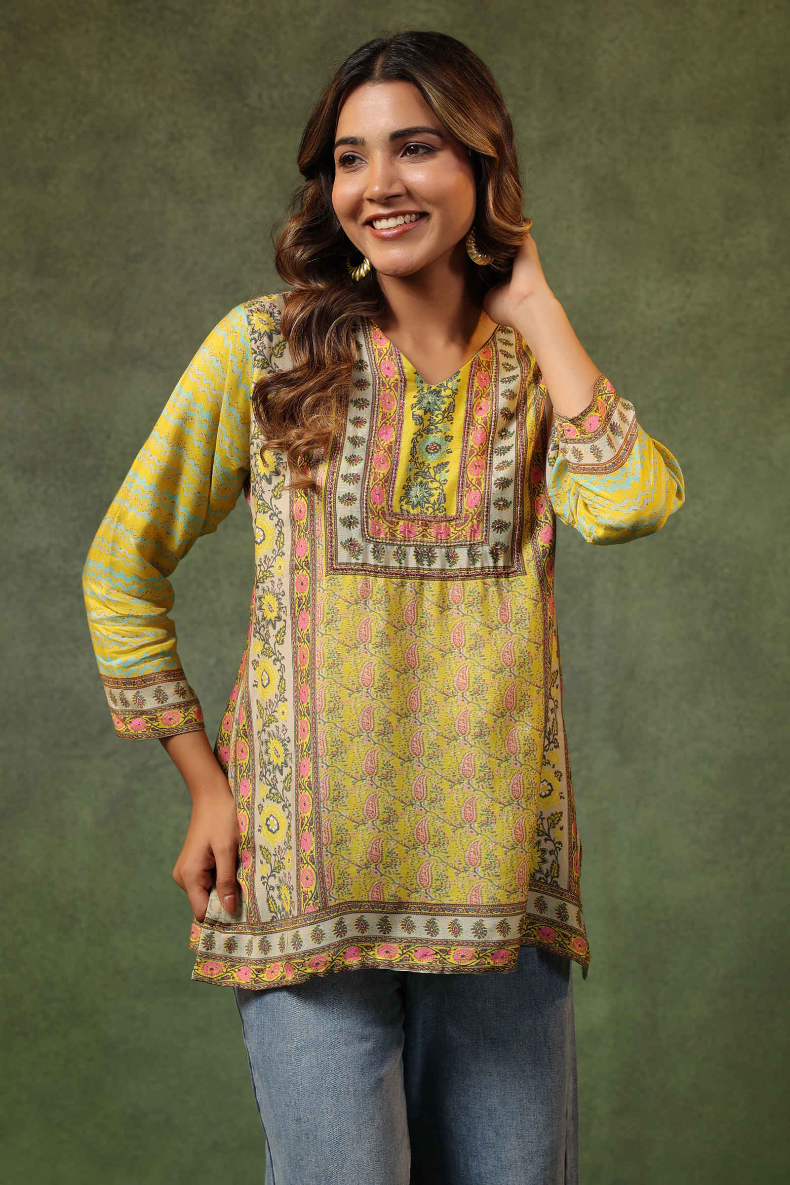 Naqsh-e-Nargis Yellow Top