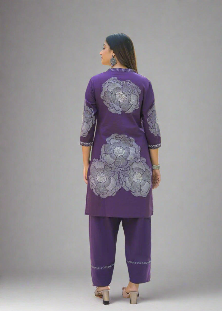 Rooh Gulnaz Purple Kurti Set with Dupatta