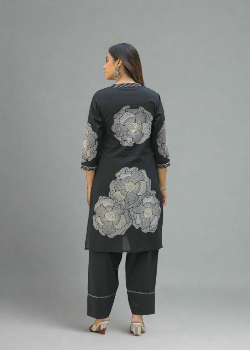 Rooh Jahan Black Kurti Set with Dupatta