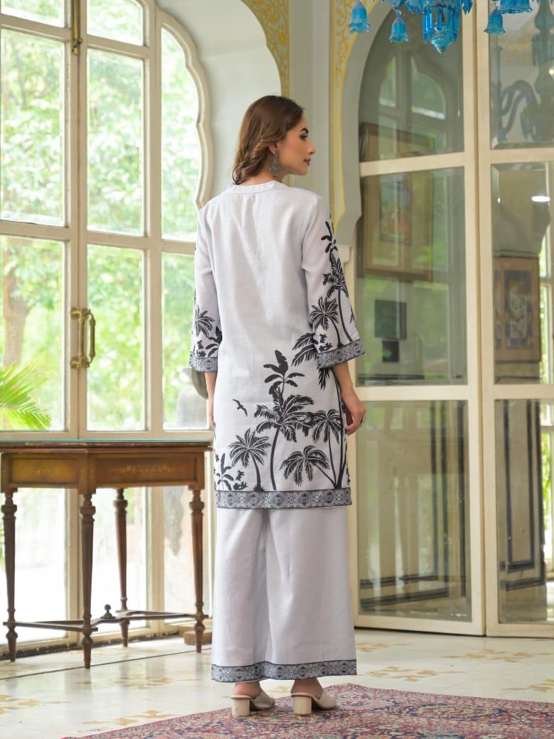 Rooh Jahan Grey Co-ord Set- Set of Two