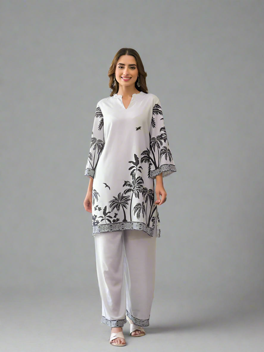 Rooh Jahan Grey Co-ord Set- Set of Two