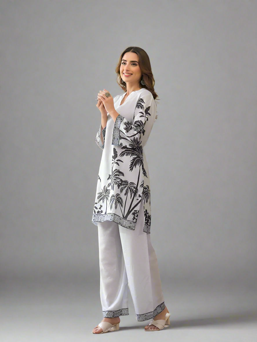 Rooh Jahan Grey Co-ord Set- Set of Two