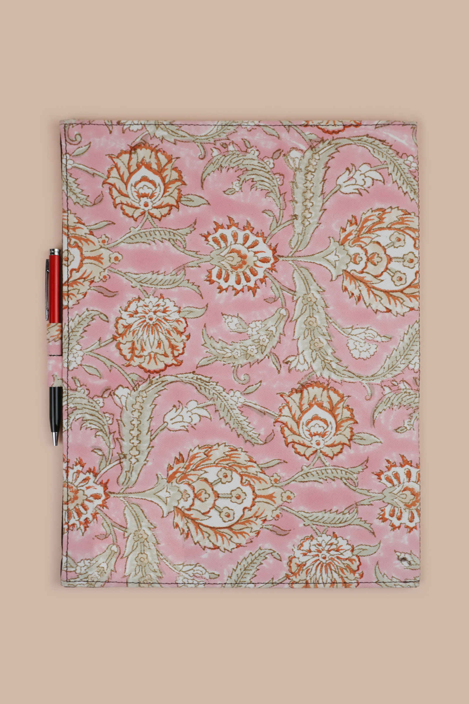 Blush Paradise Hand Block Printed Pink File Folder