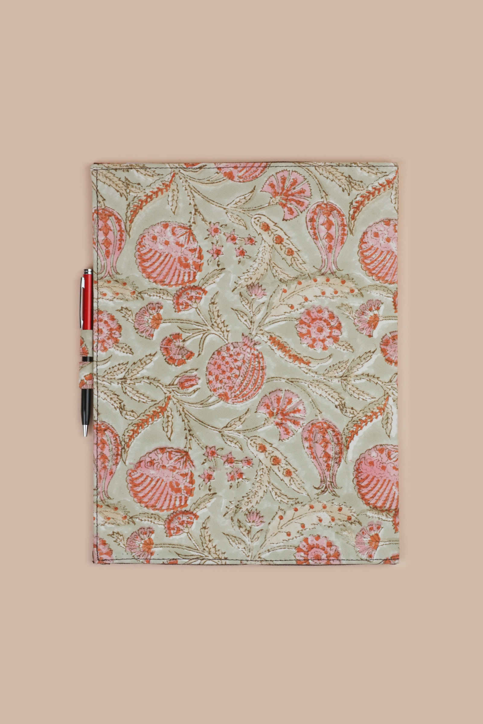 Peruvian Pomegranate Hand Block Printed Pink File Folder