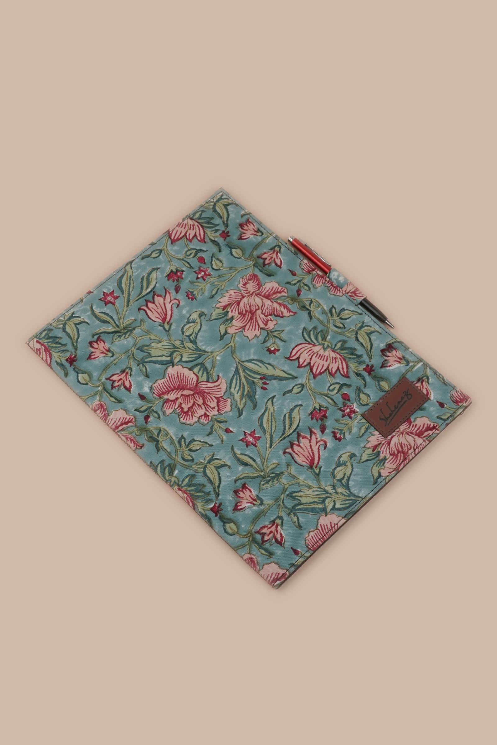 Summer Sorbet Hand Block Printed Aqua File Folder