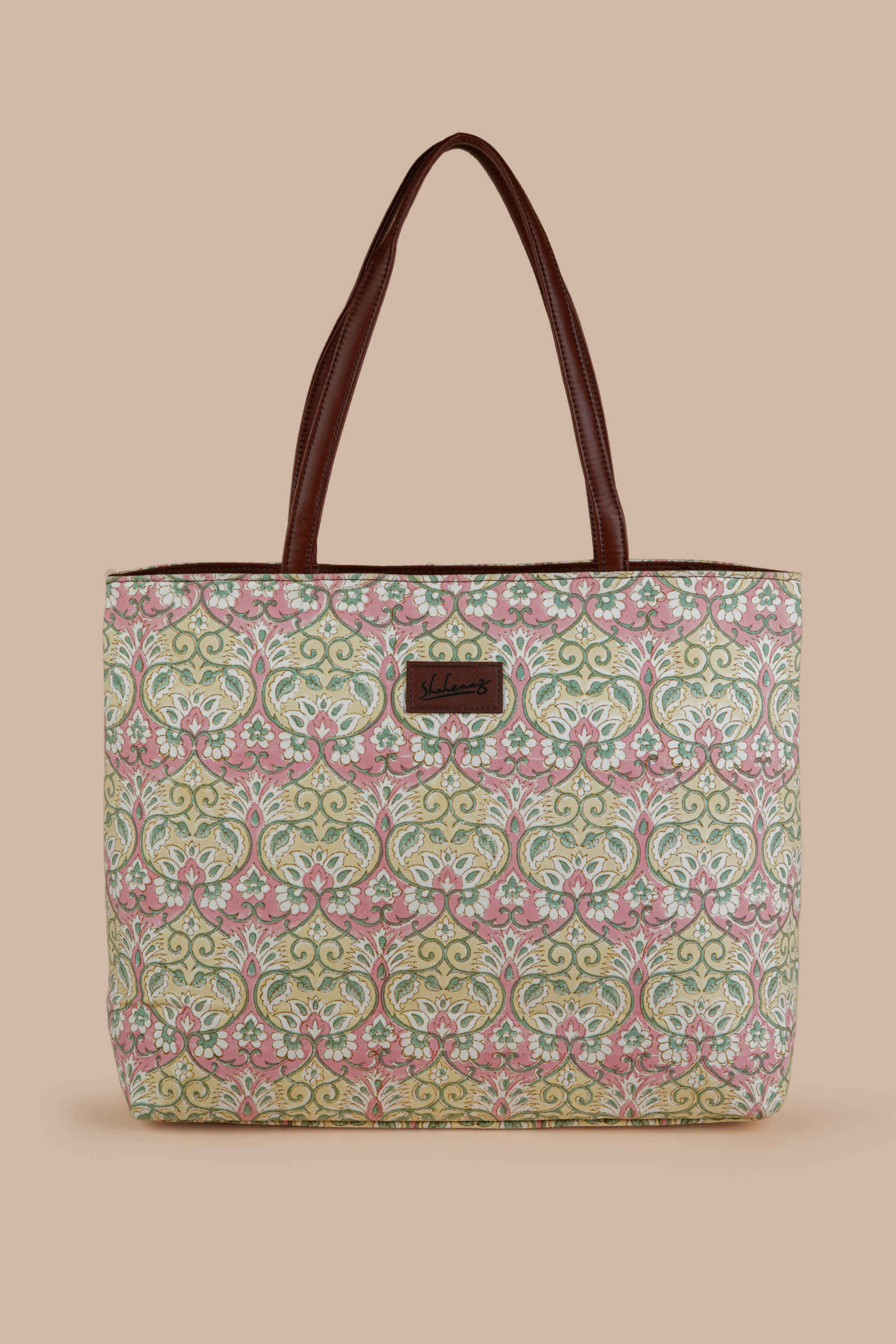 Russian Roulette Hand Block Printed Yellow Classic Tote Bag Shahenaz