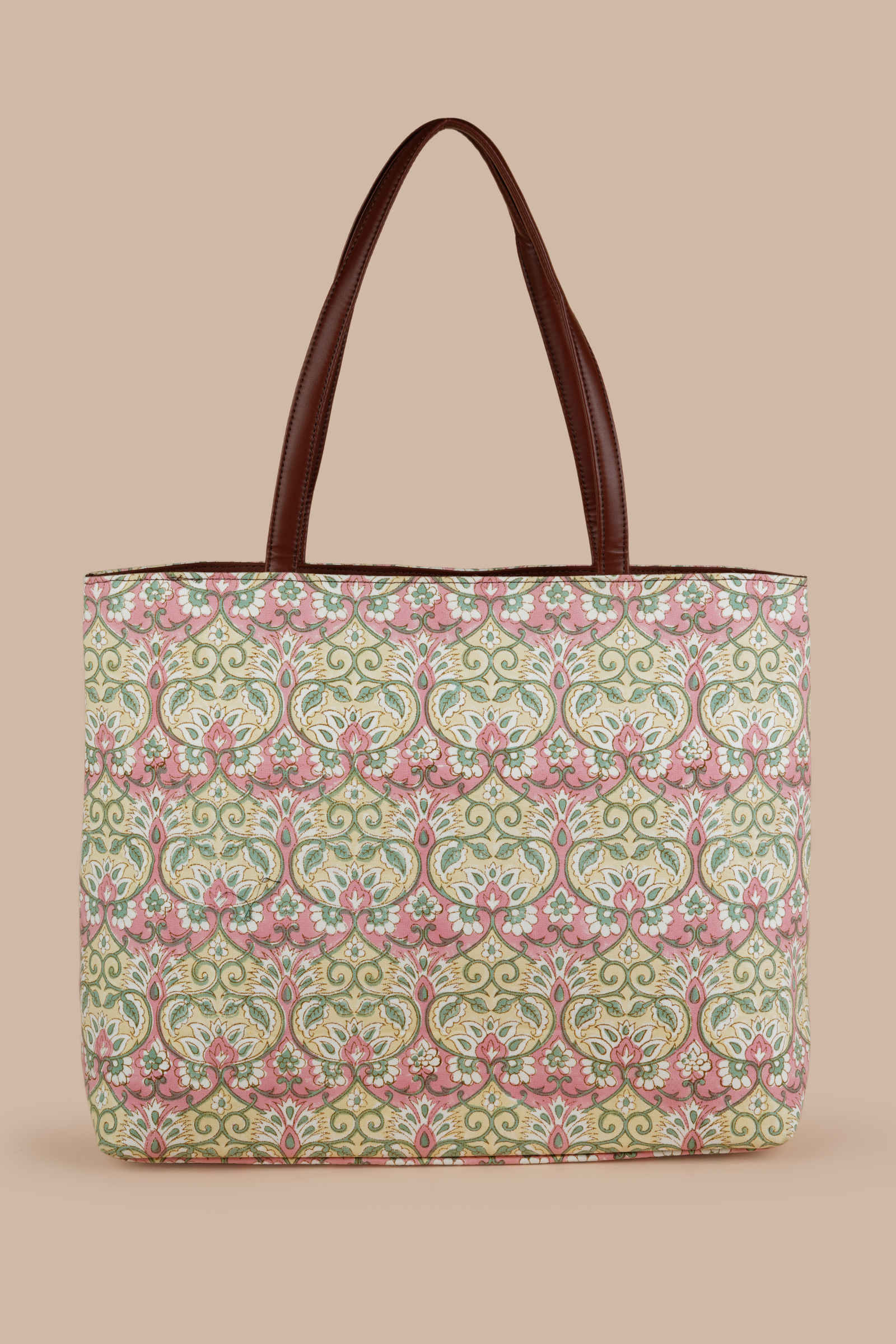 Russian Roulette Hand Block Printed Yellow Classic Tote Bag Shahenaz