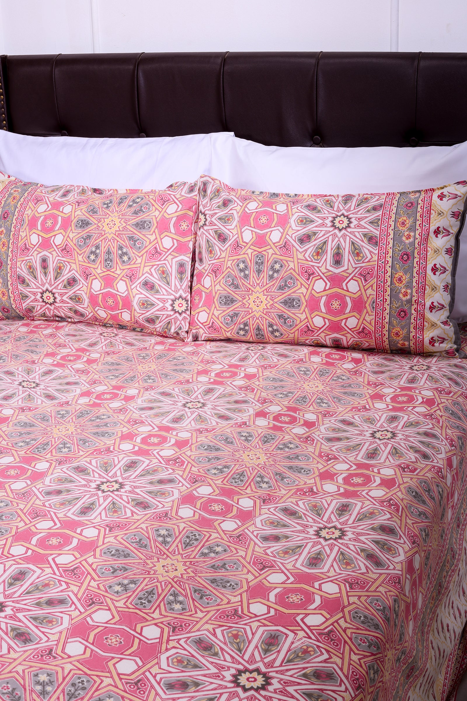 Summer Blossom Pink Cotton Bedsheet