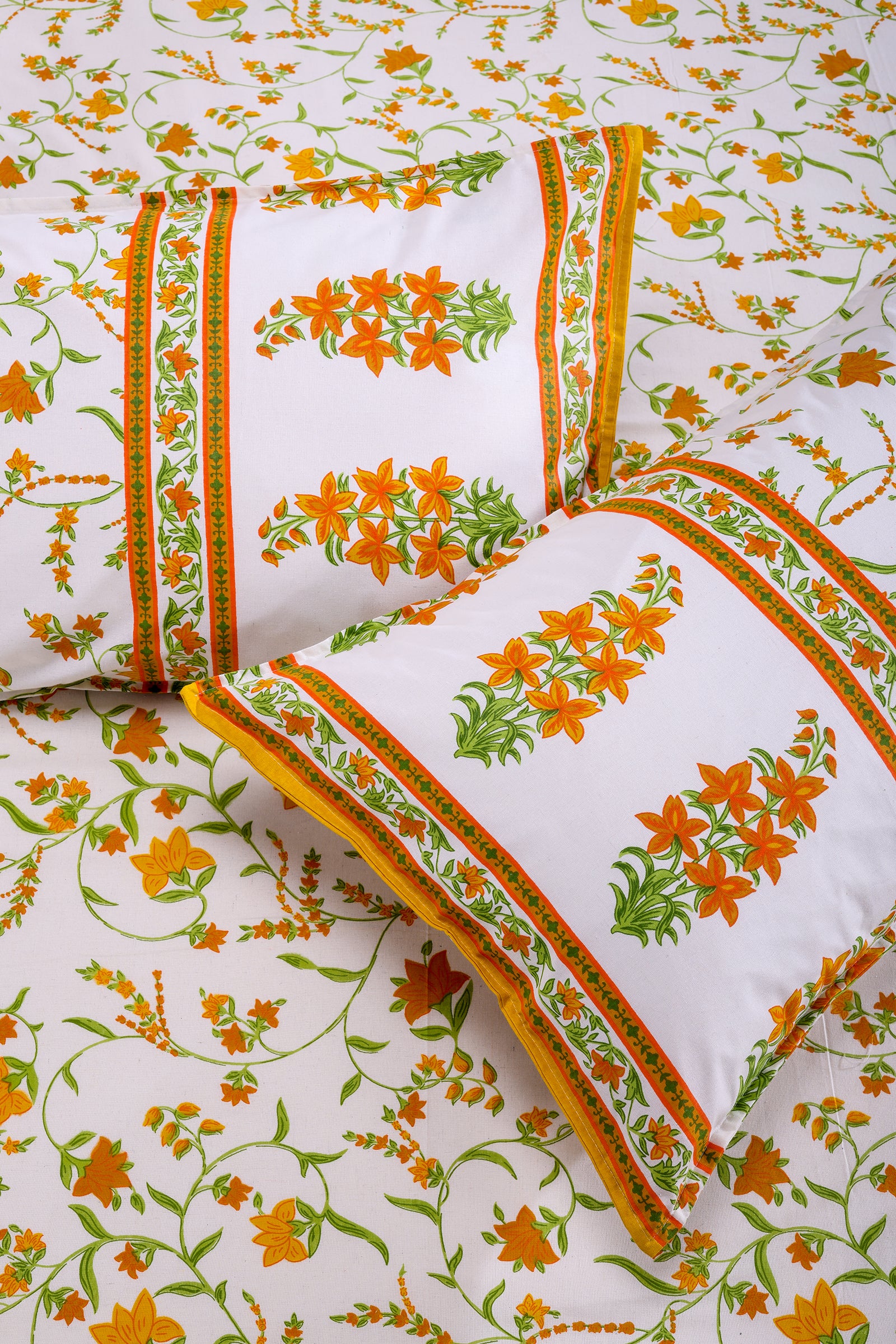 Summer Daisy Mustard Cotton Bedsheet