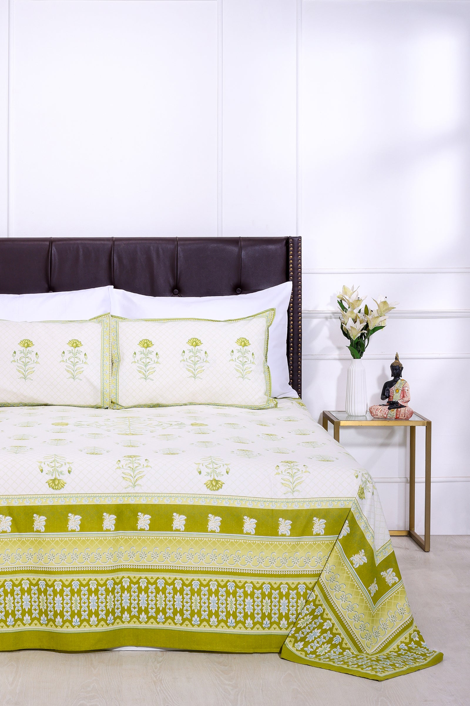 Summer Sorbet Olive Cotton Bedsheet