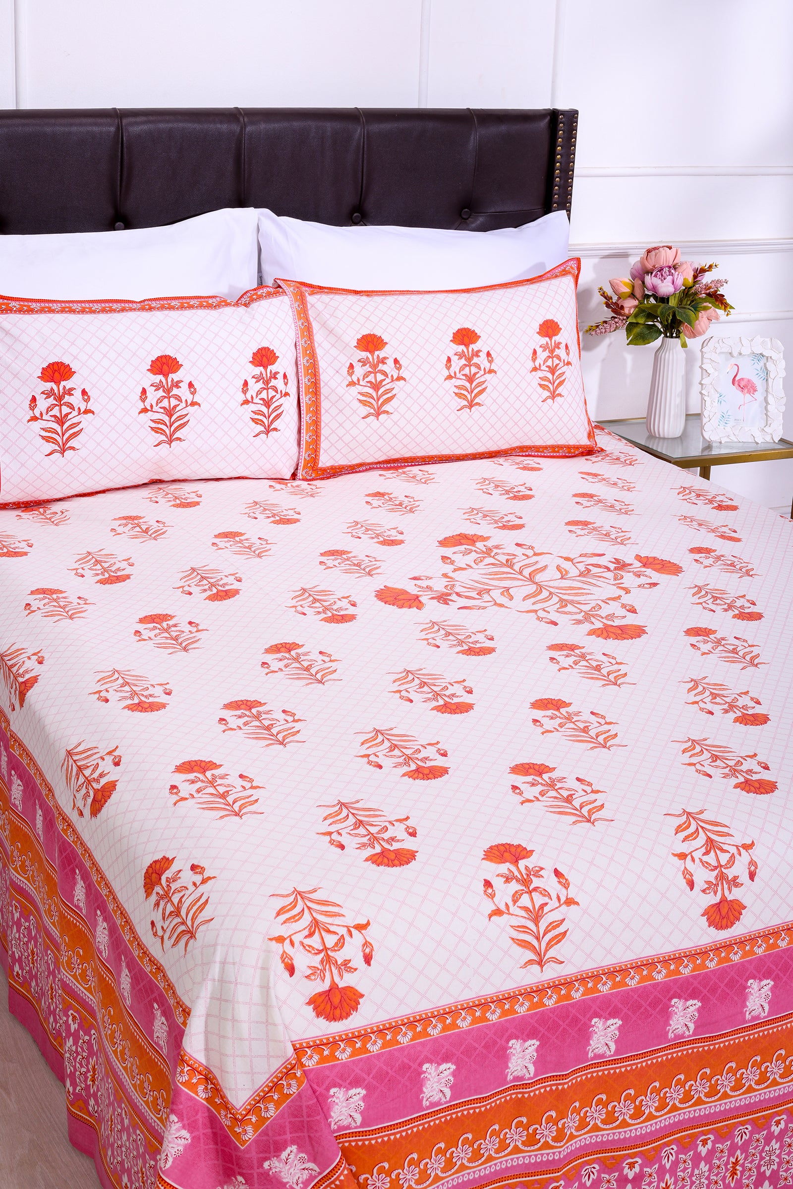 Summer Sorbet Pink Cotton Bedsheet