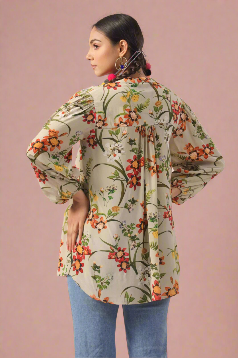 Azzure Bloomscape Printed Top