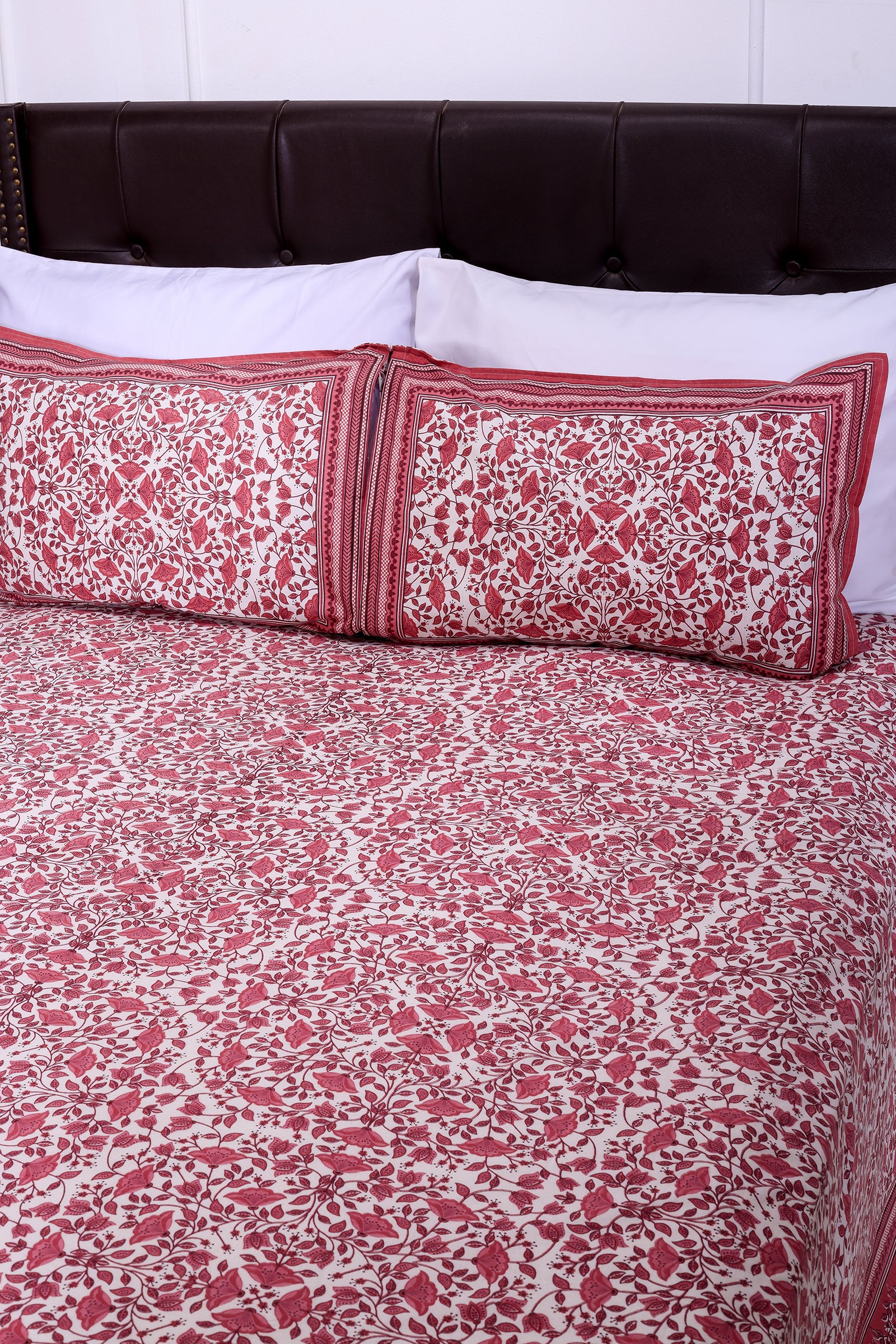 Tulip Jaal Lilac Cotton Bedsheet