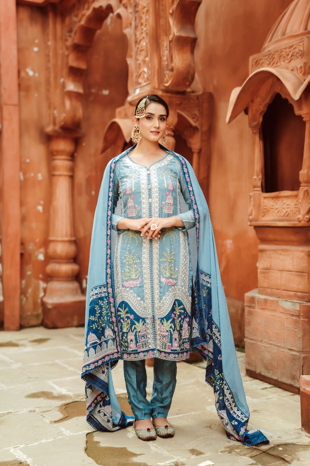 Aizal Mirha Embroidered Designer Ready to Stitch Suit