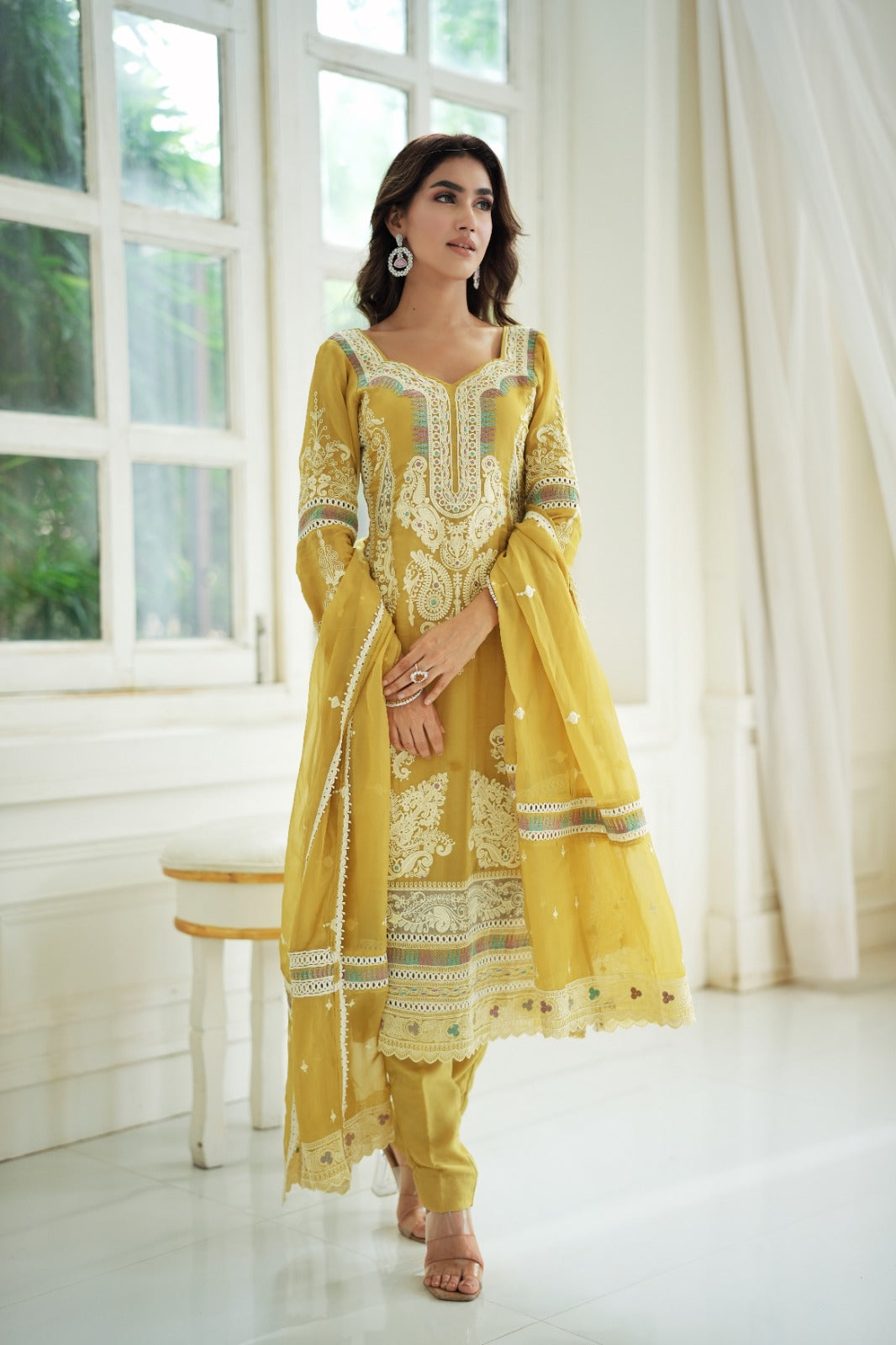 Aizal Fiza Embroidered Designer Ready to Stitch Suit