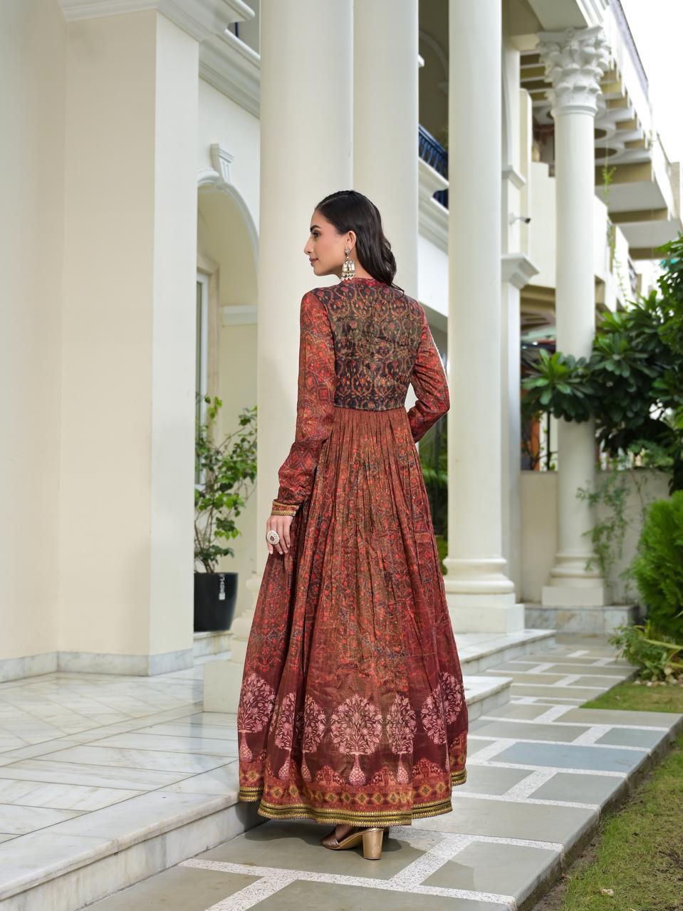 Nayab Ananta Red Anarkali Kurta Set With Dupatta