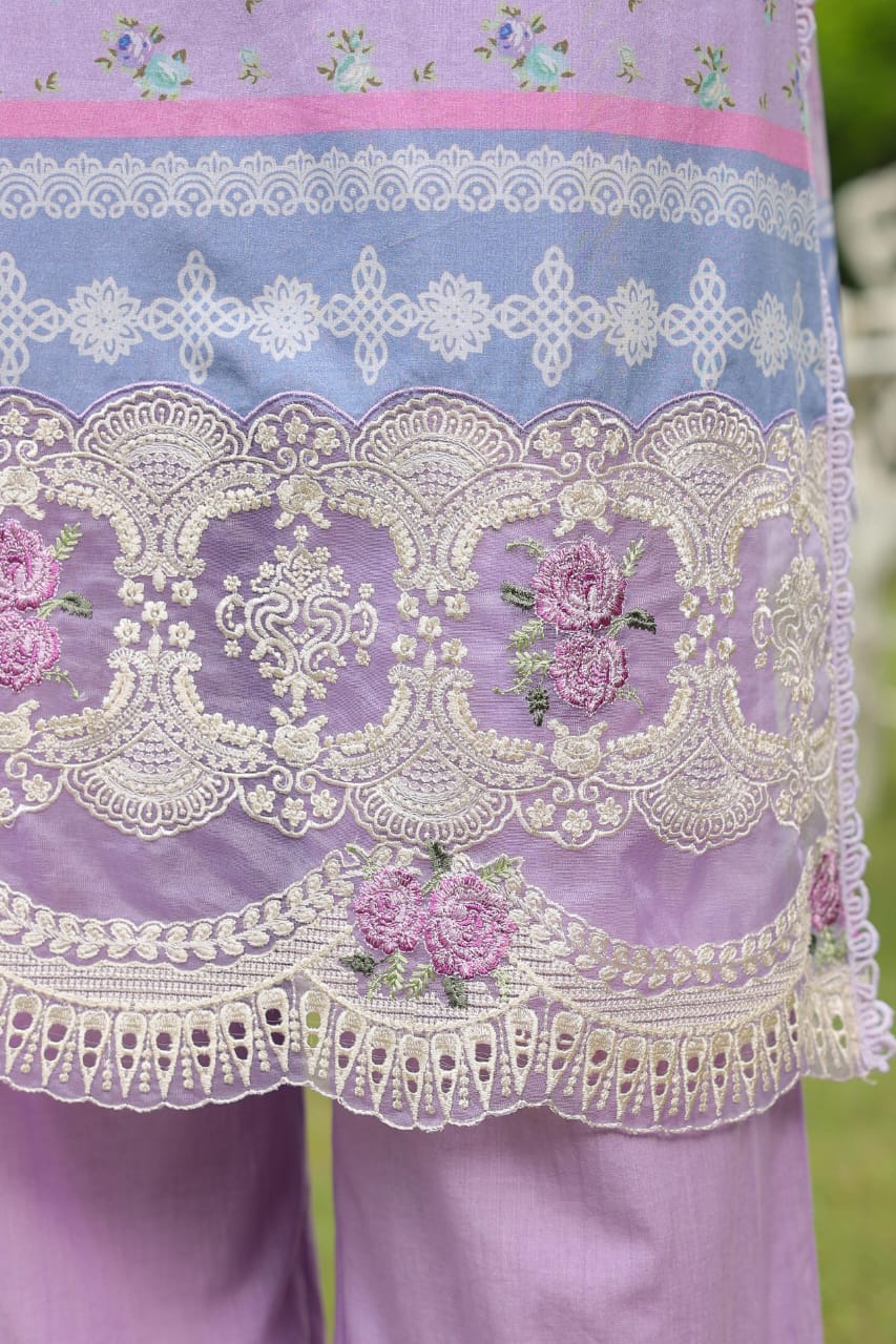 Arambh Rabiah Lilac Cotton Kurta Set with Dupatta Shahenaz