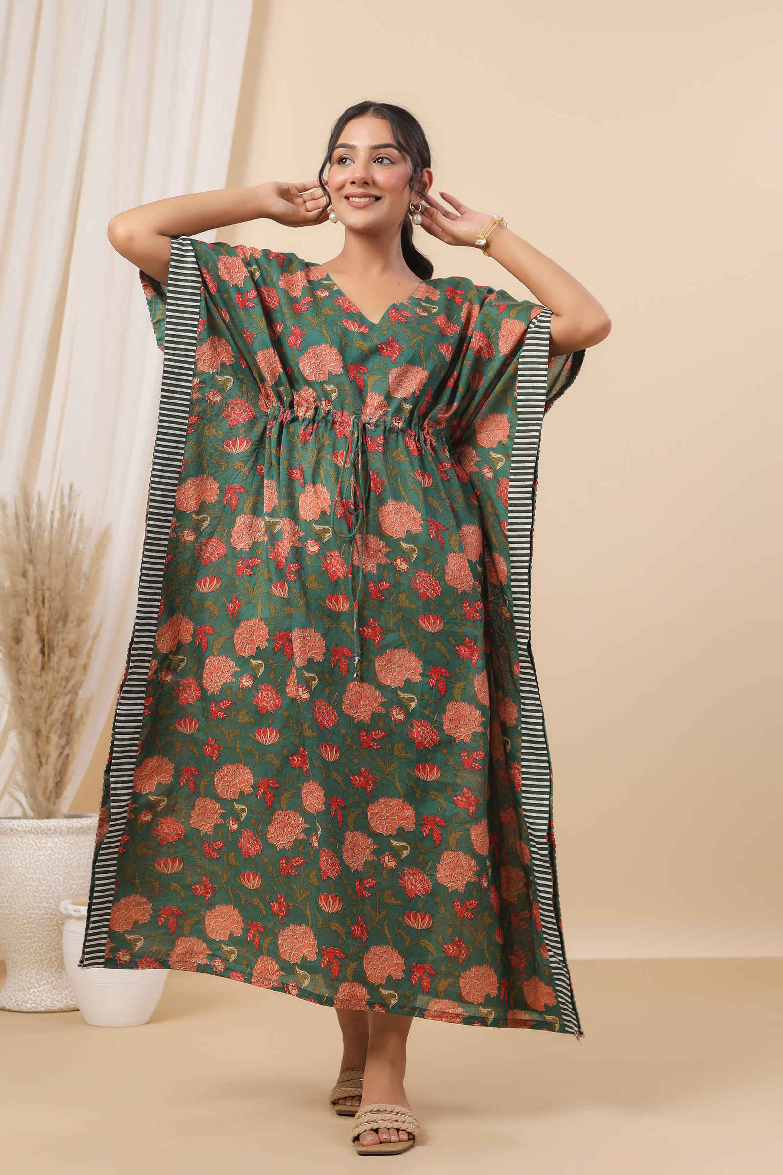 Fayra Gul Anaar Emerald Green Kaftan