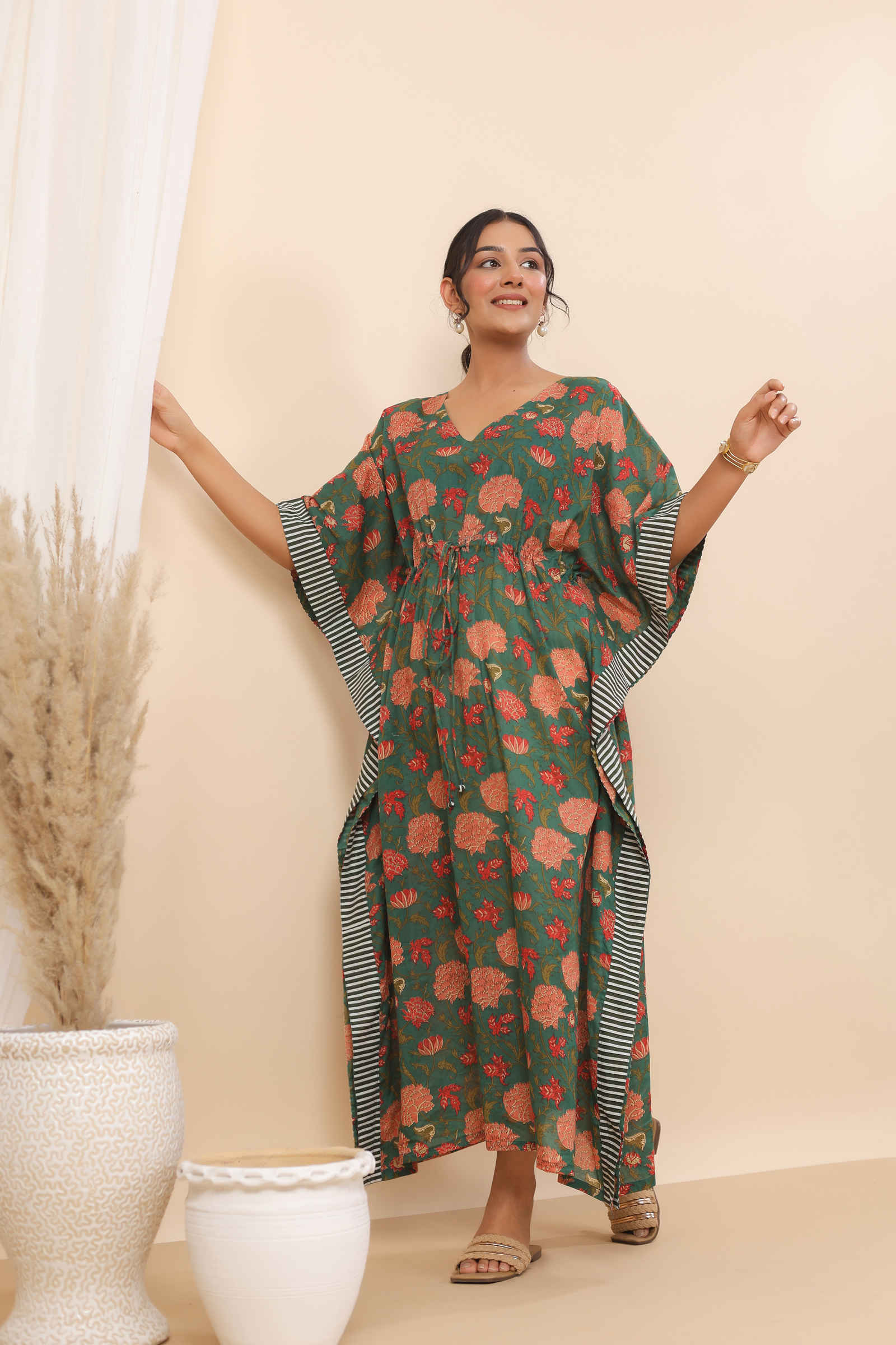 Fayra Gul Anaar Emerald Green Kaftan