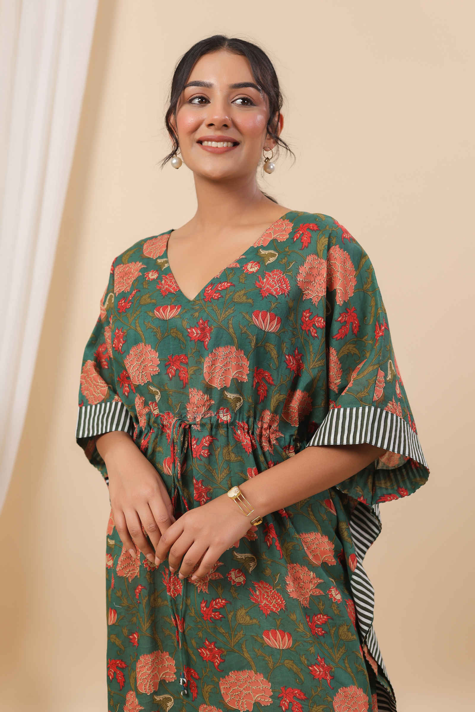 Fayra Gul Anaar Emerald Green Kaftan