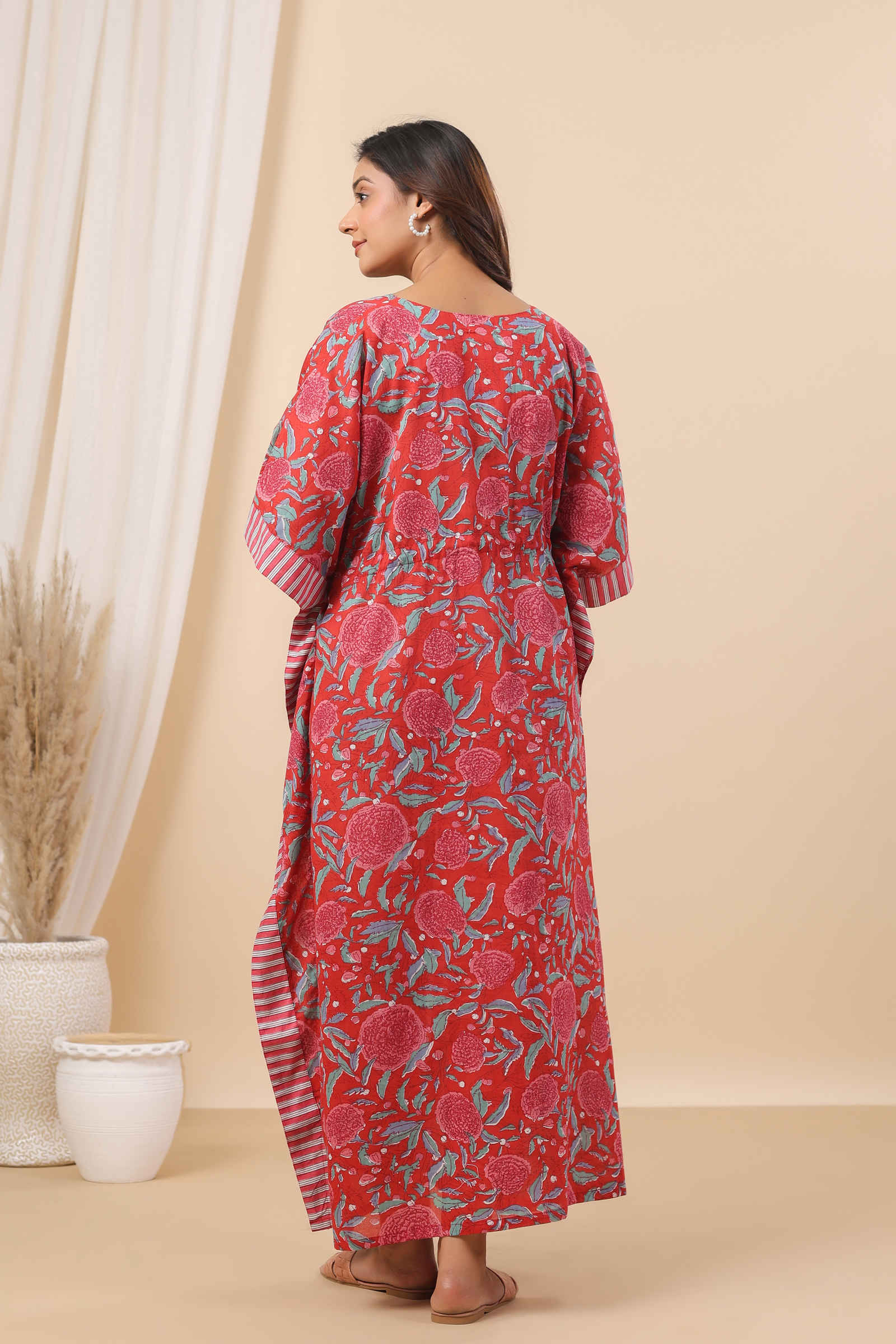 Fayra Gul Anaar Scarlet Red Kaftan