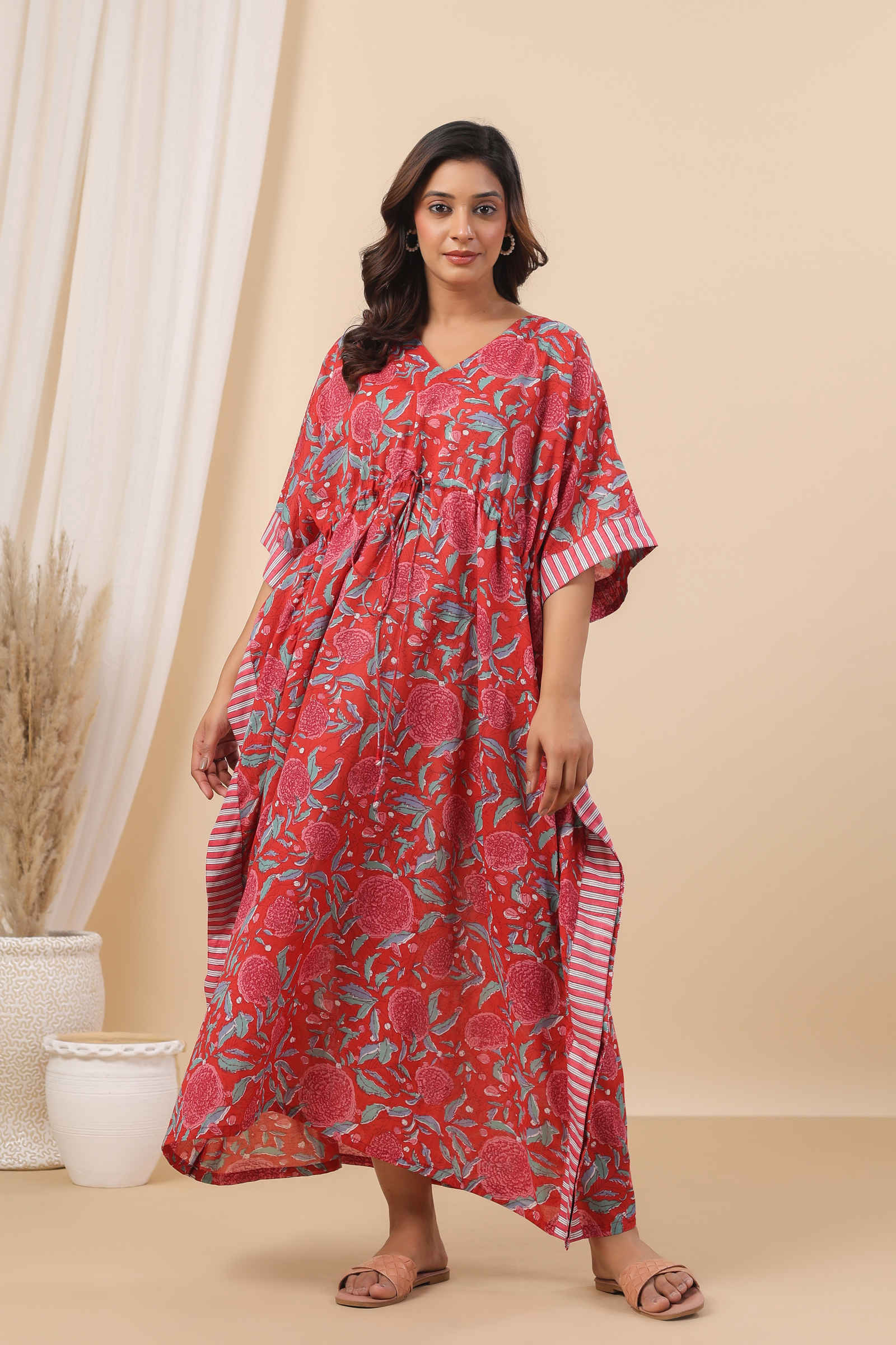 Fayra Gul Anaar Scarlet Red Kaftan
