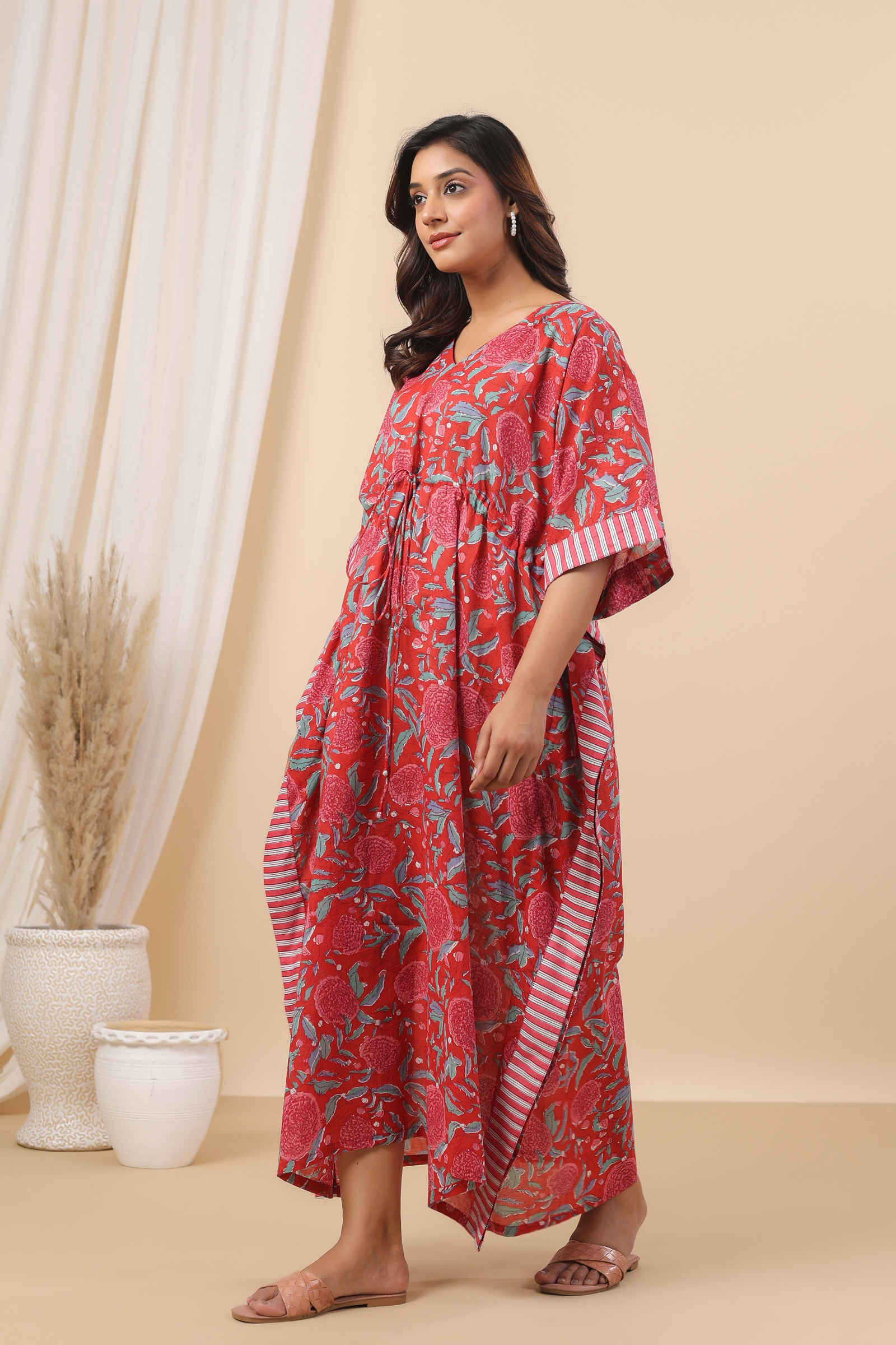 Fayra Gul Anaar Scarlet Red Kaftan