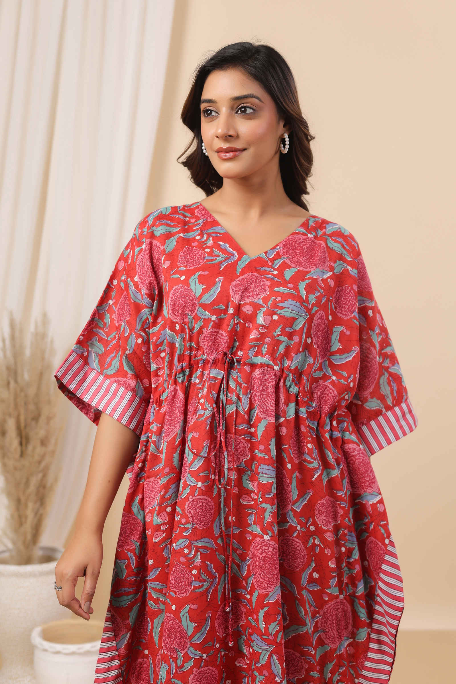 Fayra Gul Anaar Scarlet Red Kaftan