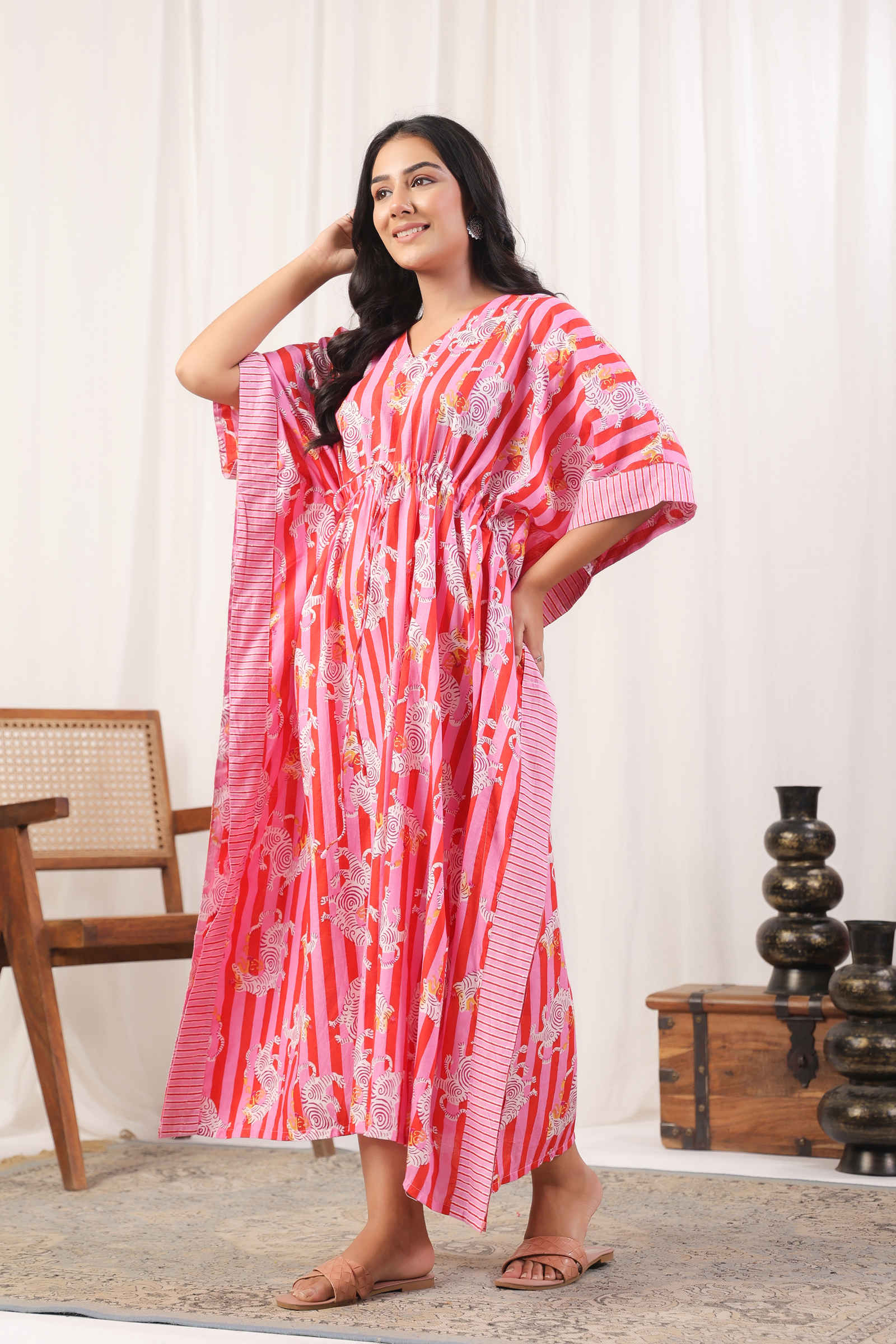 Fayra Serengeti Blossom Pink Kaftan
