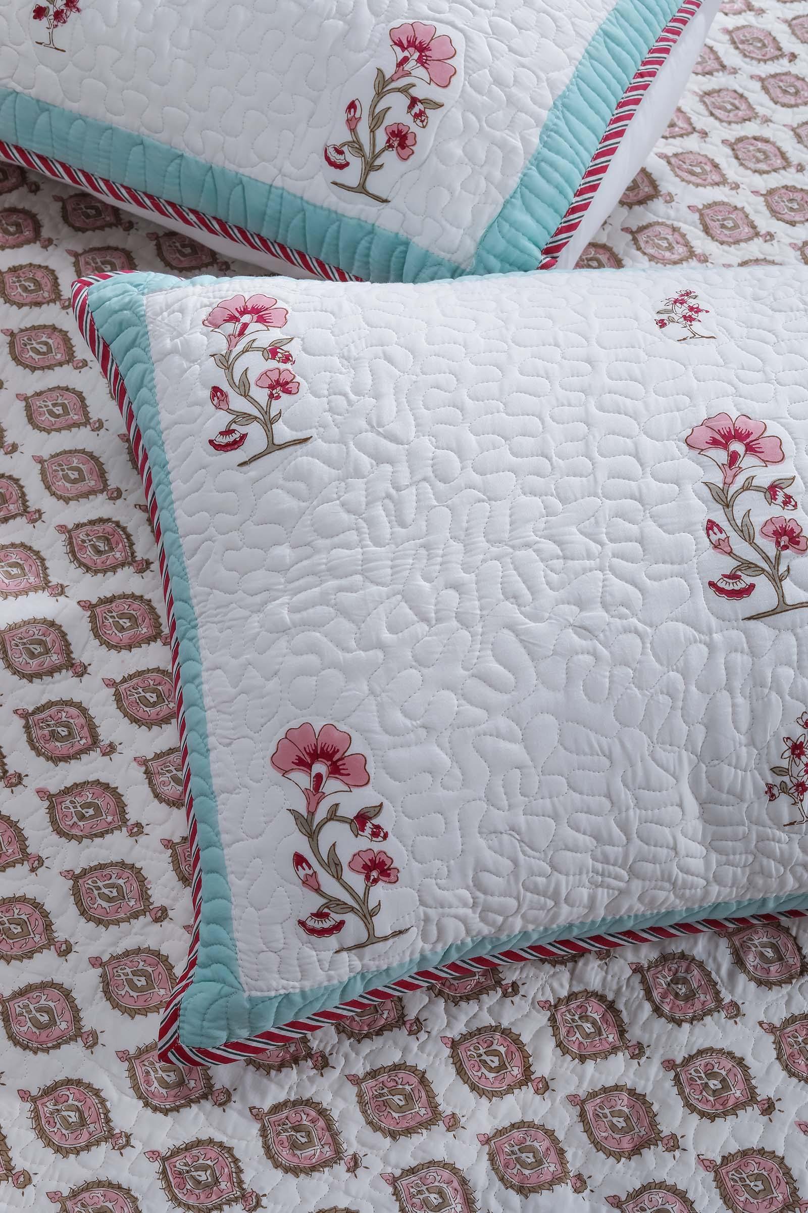 Afreen Quilted Cotton Bedcover - shahenazindia