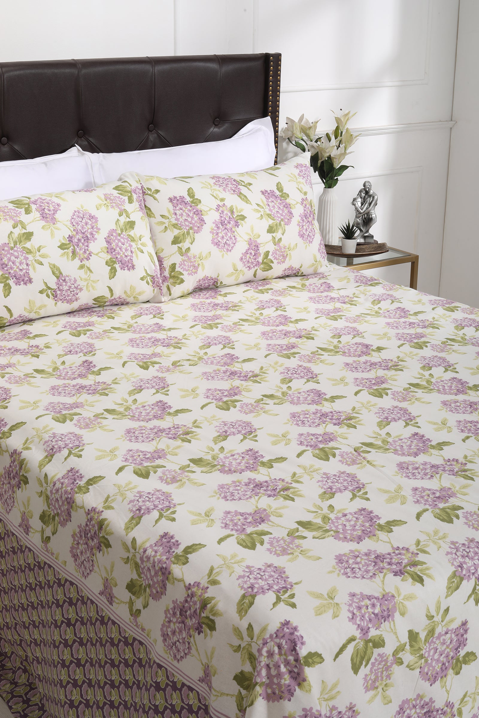 Victorian Bloom Cotton Bedsheet - shahenazindia