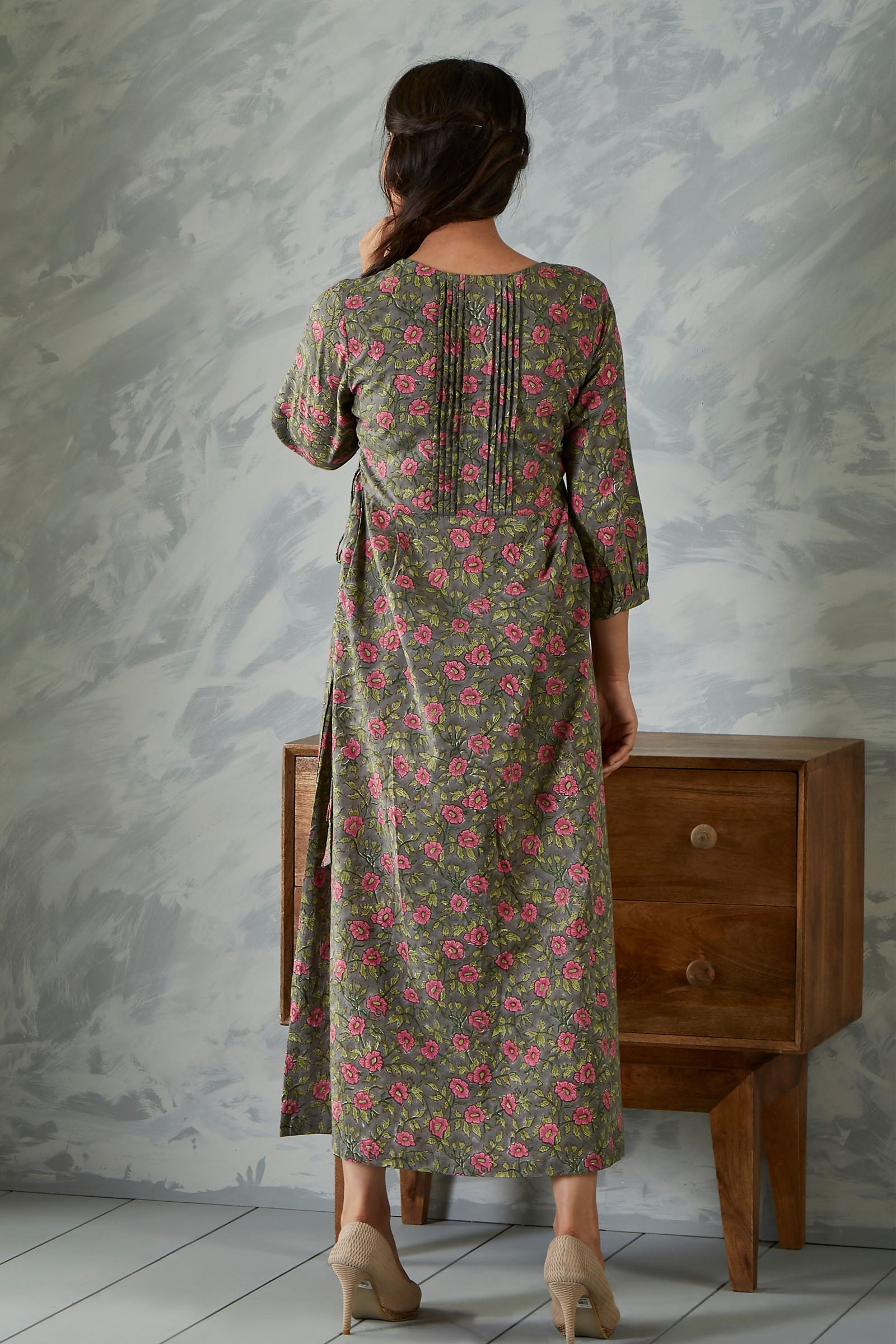 Farzeen Bridavan Phool Pleatted Dress - shahenazindia