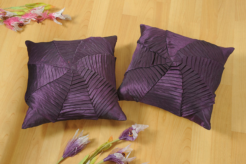 Kyrah Pleated Web Cushion Cover (Set Of Two) - shahenazindia