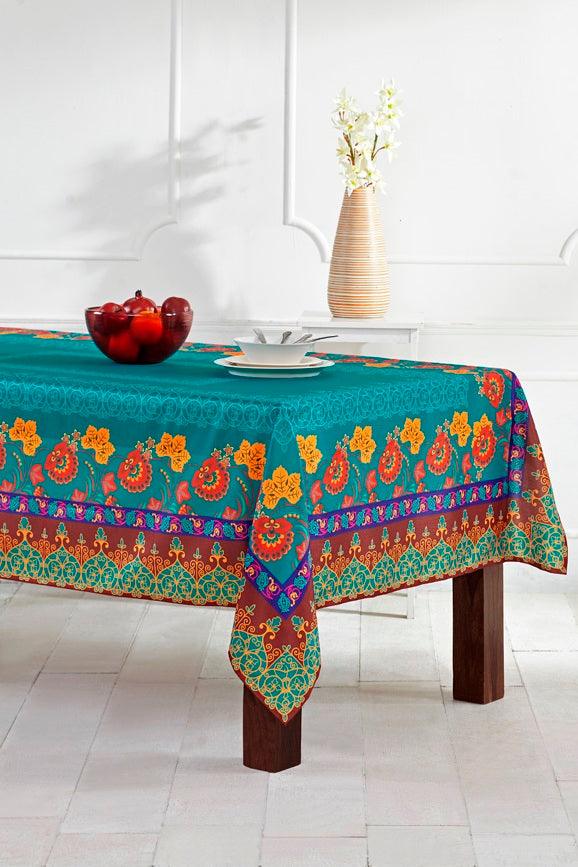 Mumtaz Floral Printed Table Cover - shahenazindia