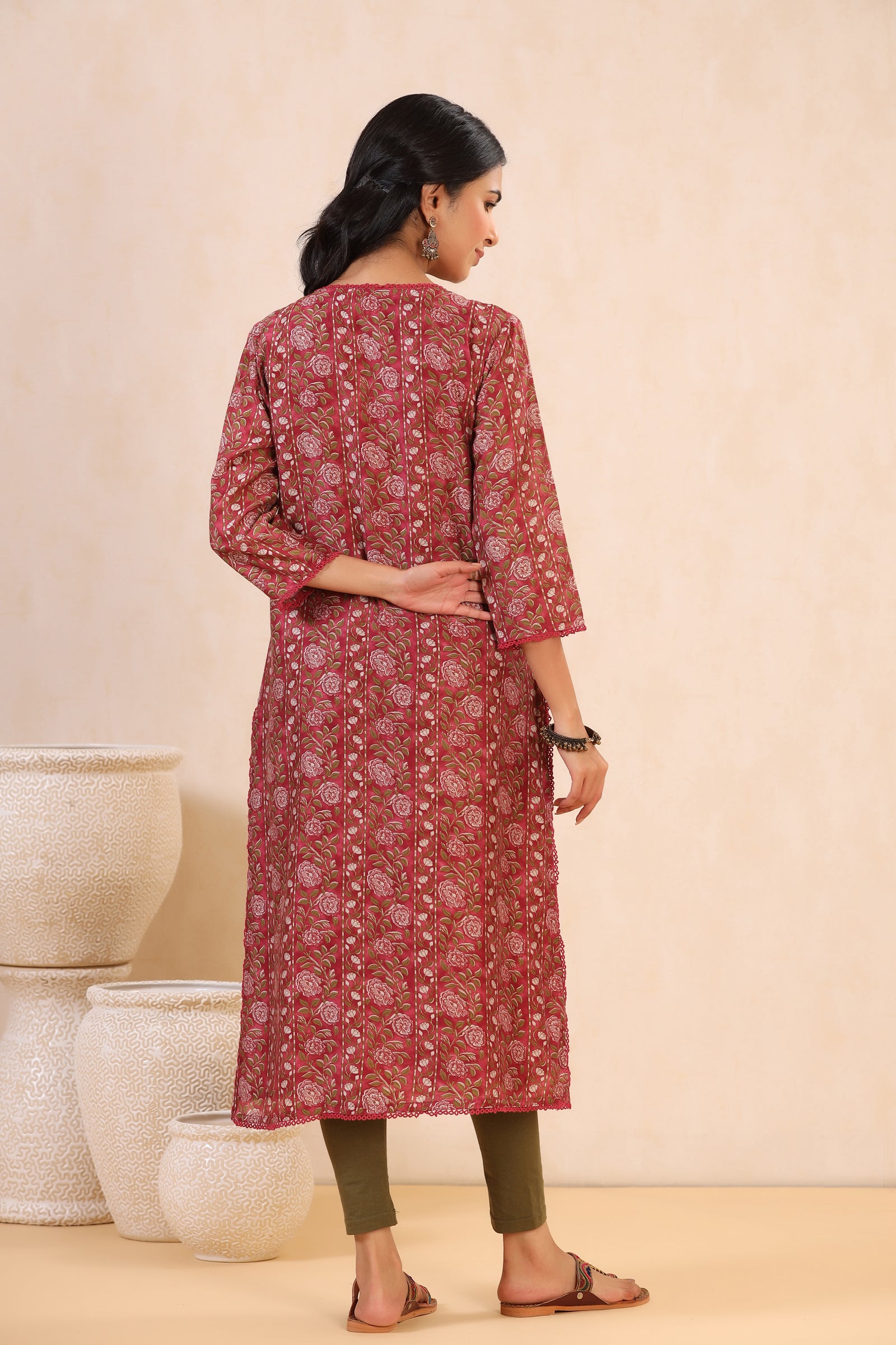 Nazakat Anum Viscose Silk Straight Kurta - shahenazindia