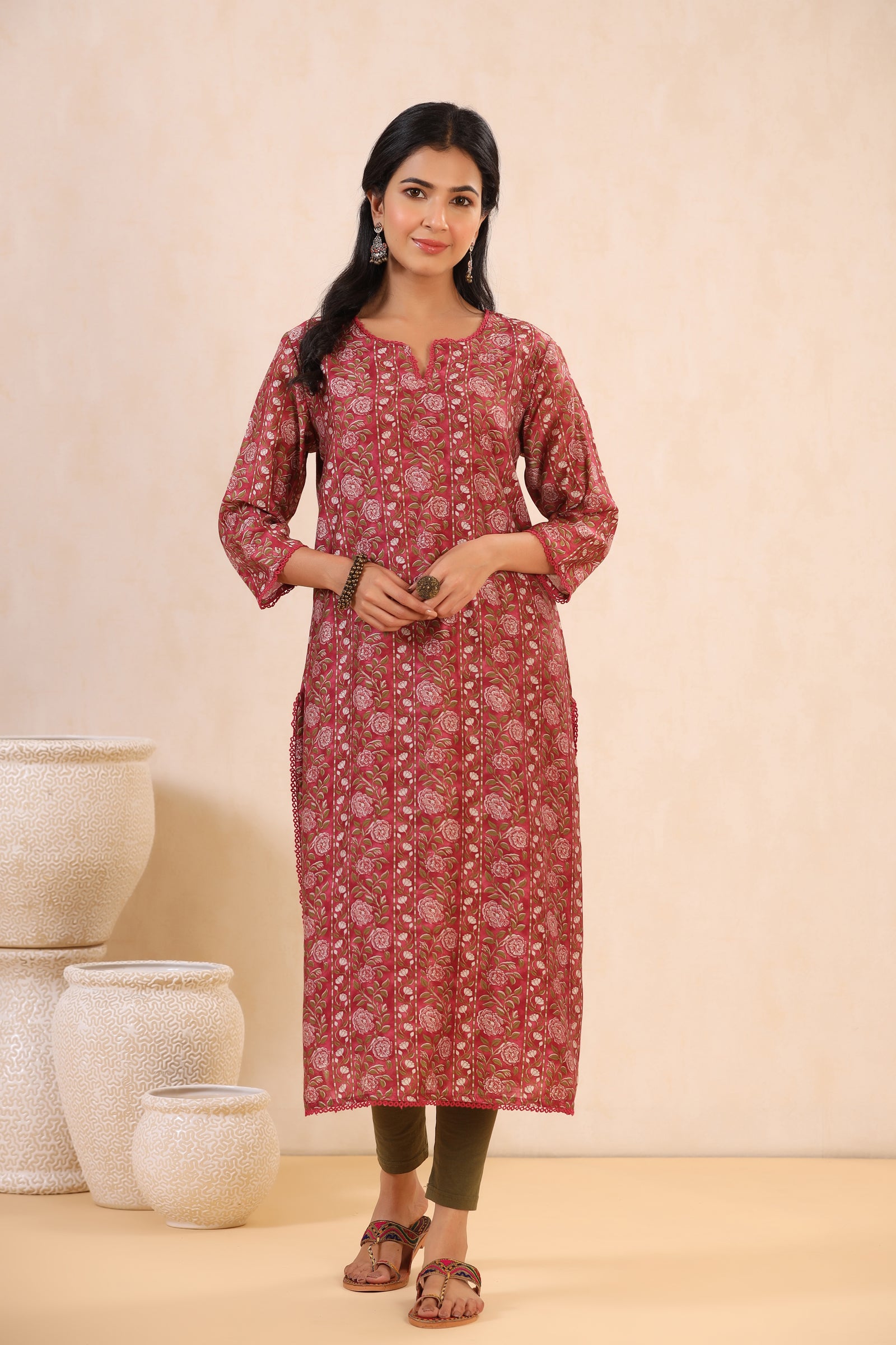 Nazakat Anum Viscose Silk Straight Kurta - shahenazindia